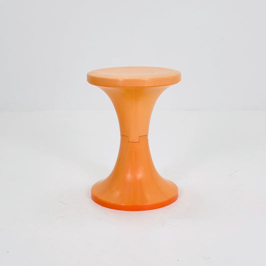 Retro tulip orange stool by Dynaware 1970s