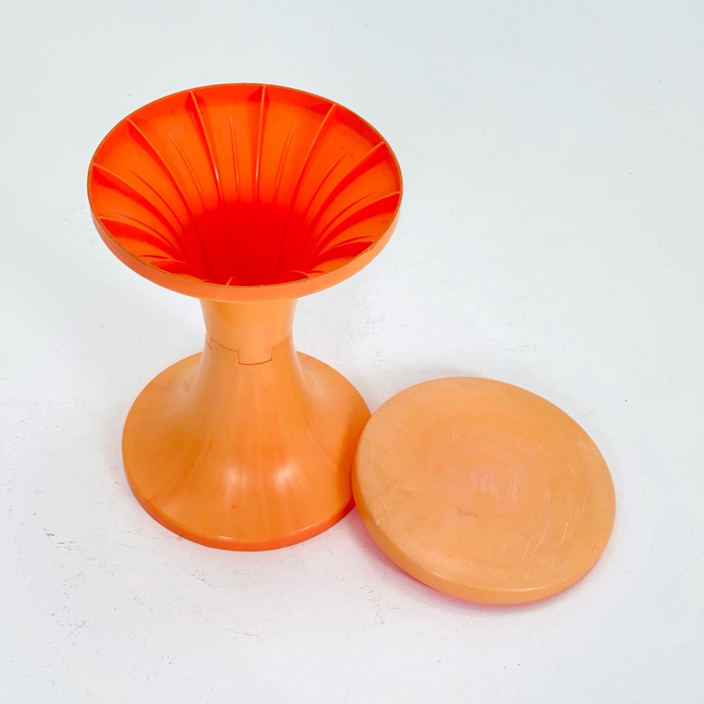 Retro tulip orange stool by Dynaware 1970s