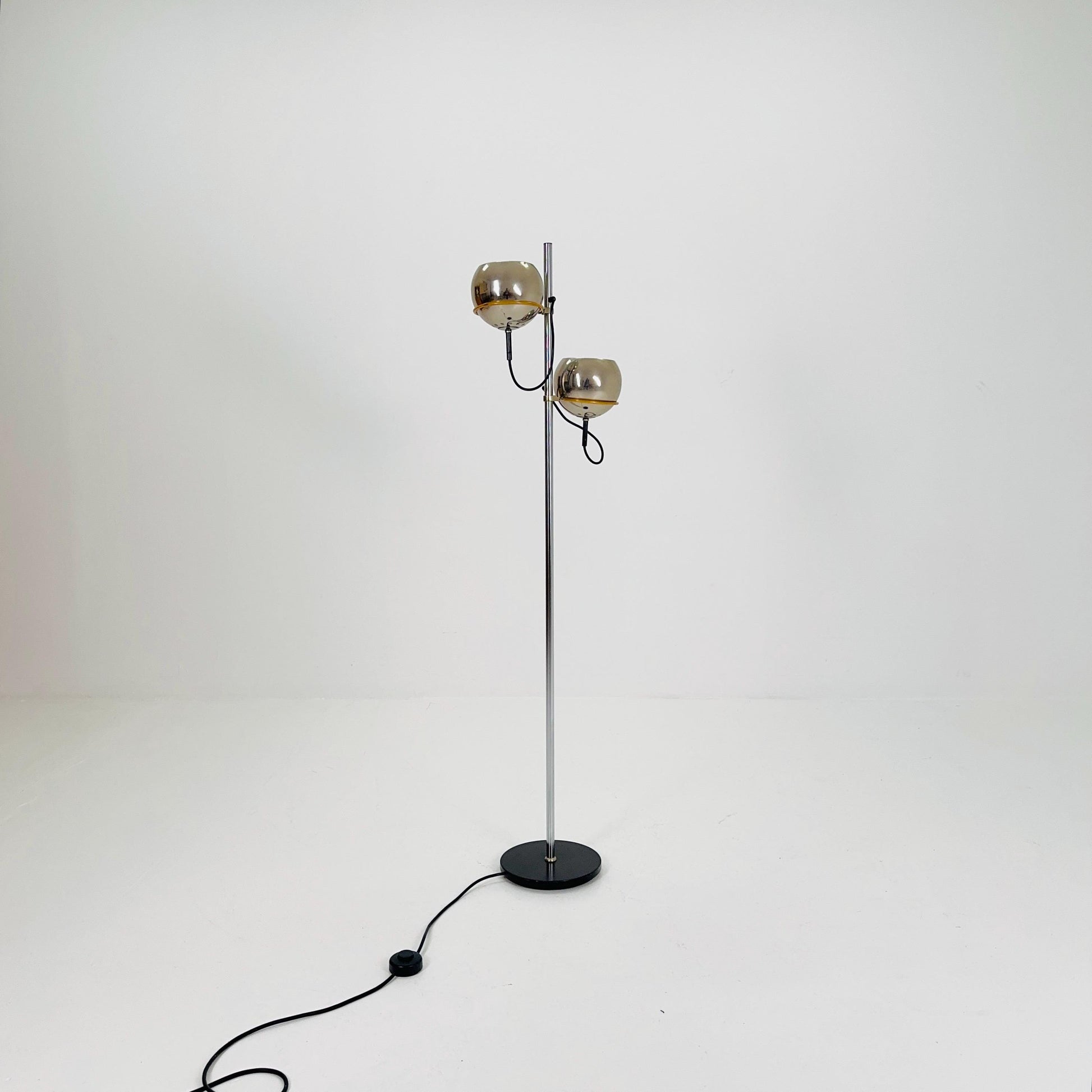 Space Age 2-Ball chrome floor lamp, Germany, 1970s