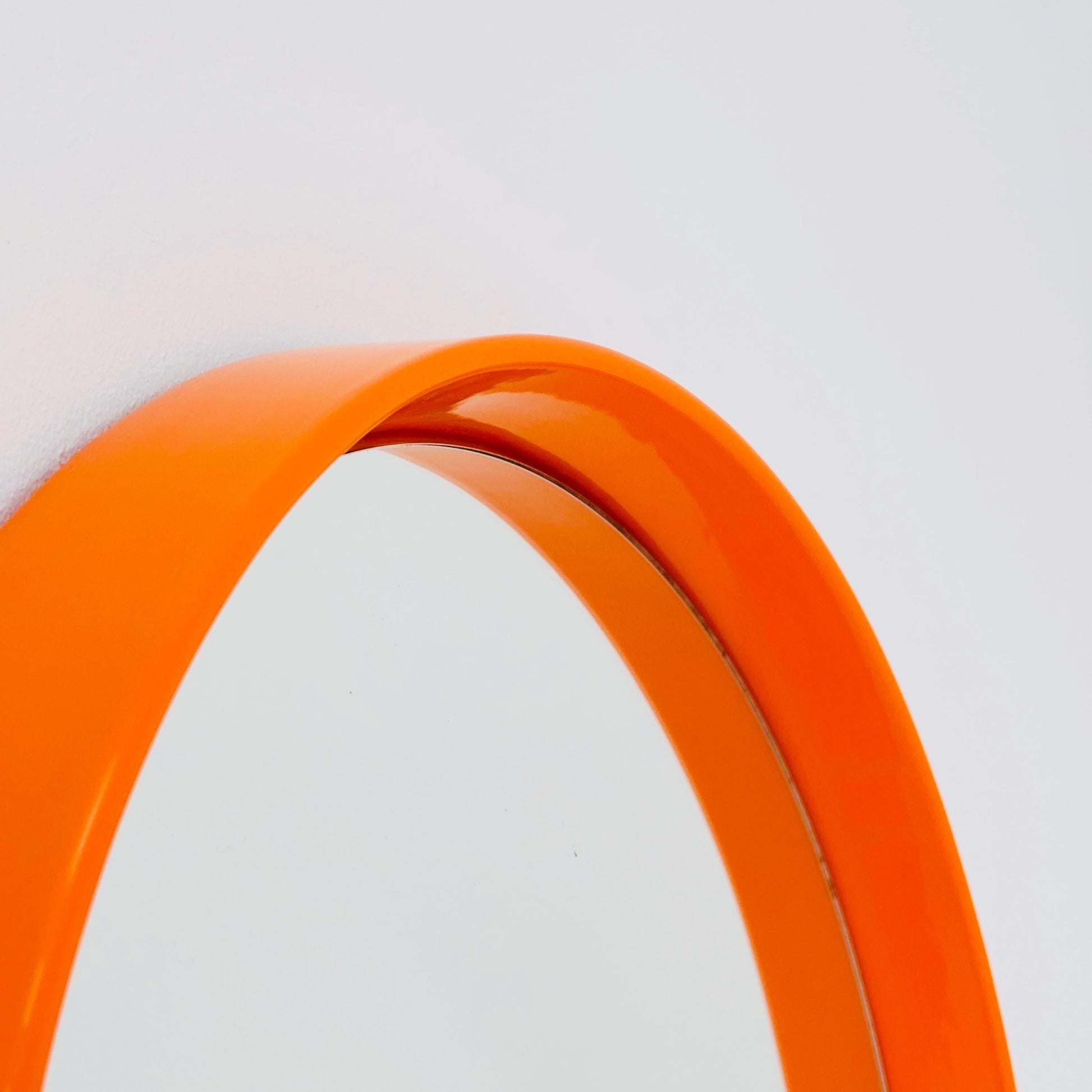 Space Age \Mid-Century orange Round wall Mirror , 1970s Germany