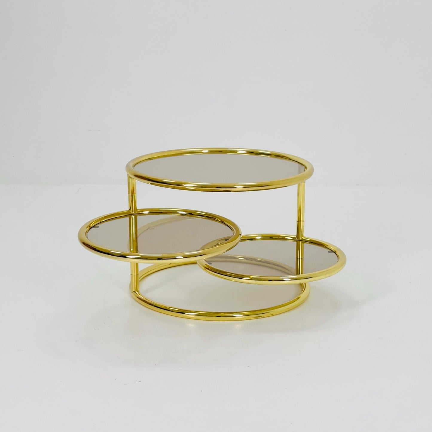 Mid Century coffee table with 3 swivel levels by Milo Baughman Italy 1970s