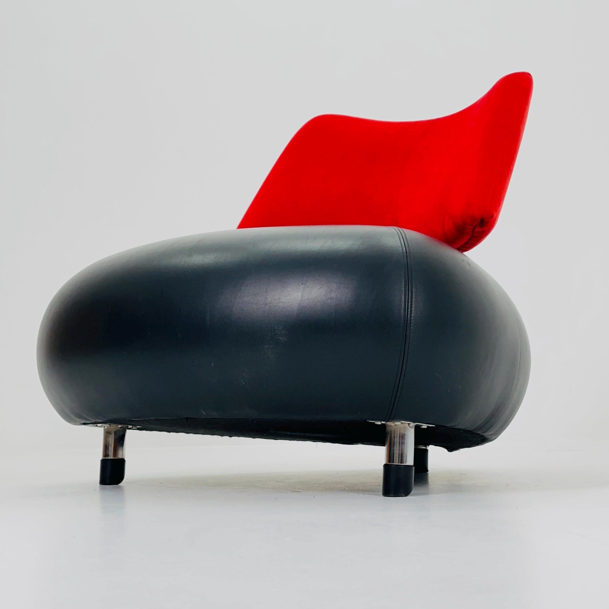 Mid century Orginal Leather Pallone lounge chairs by Roy de Scheemaker for Leolux, 1980s