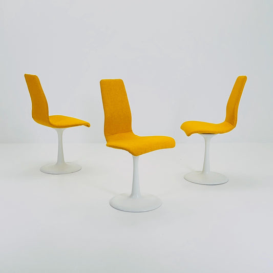 Set of 3 Mid-Century Space Age Dining Chairs Tulip Bases –by Läsko Studioform International, 1970s Germany