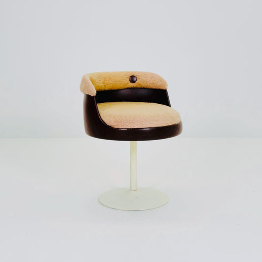 Mid-Century Space Age Tulip Chair in Teddy Fabric | 1970s Netherlands |