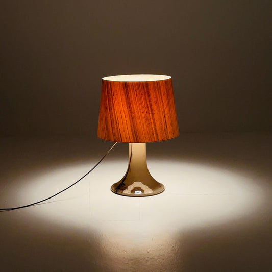 Mid-Century Murano Glass Buffet Lamp by Peill Putzler – Mouth-Blown Glass & Original Silk Shade, 1970s Germany