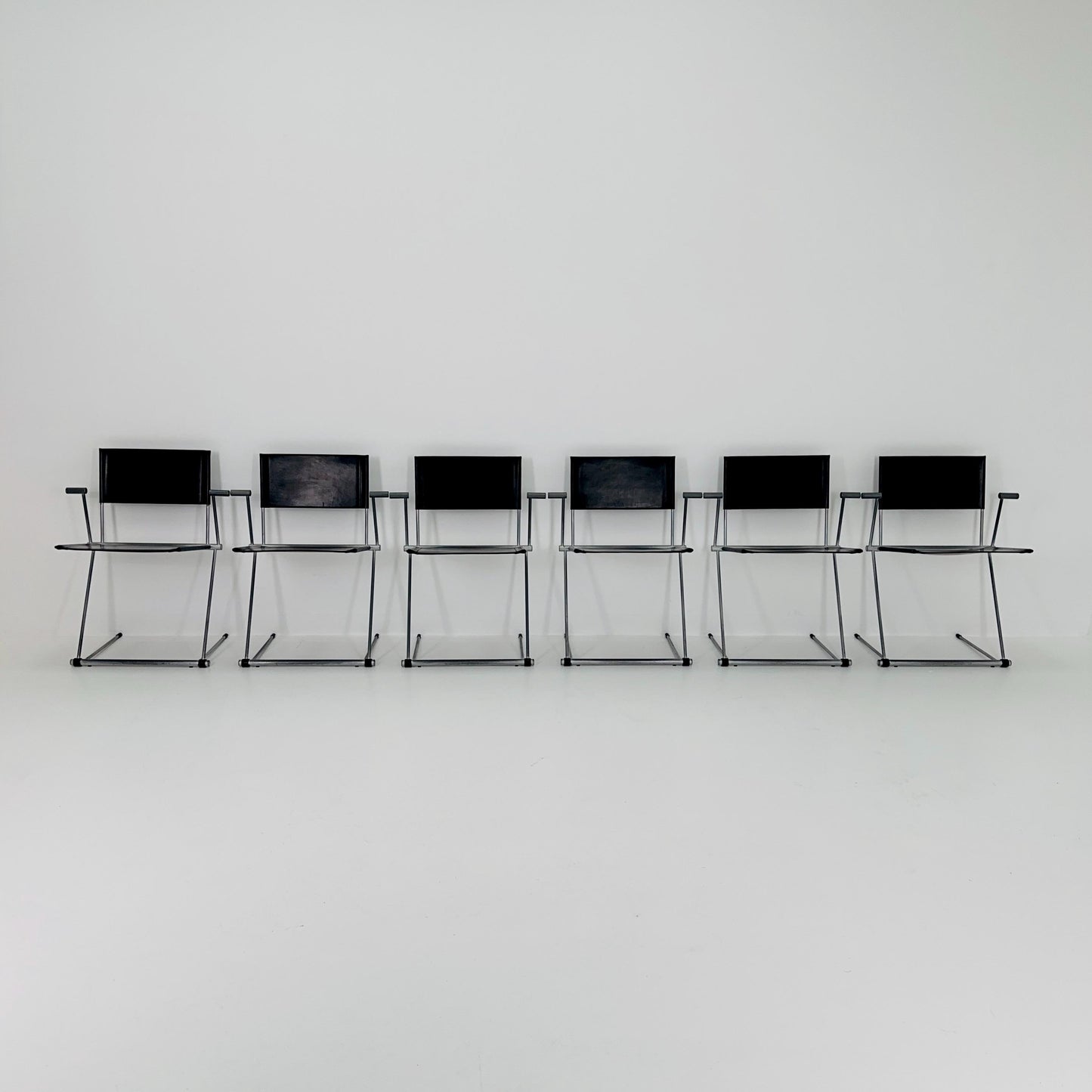 Set of 6 Ballerina Black Dining Chairs by Herbert Ohl for Matteo Grassi, Italy 1980s
