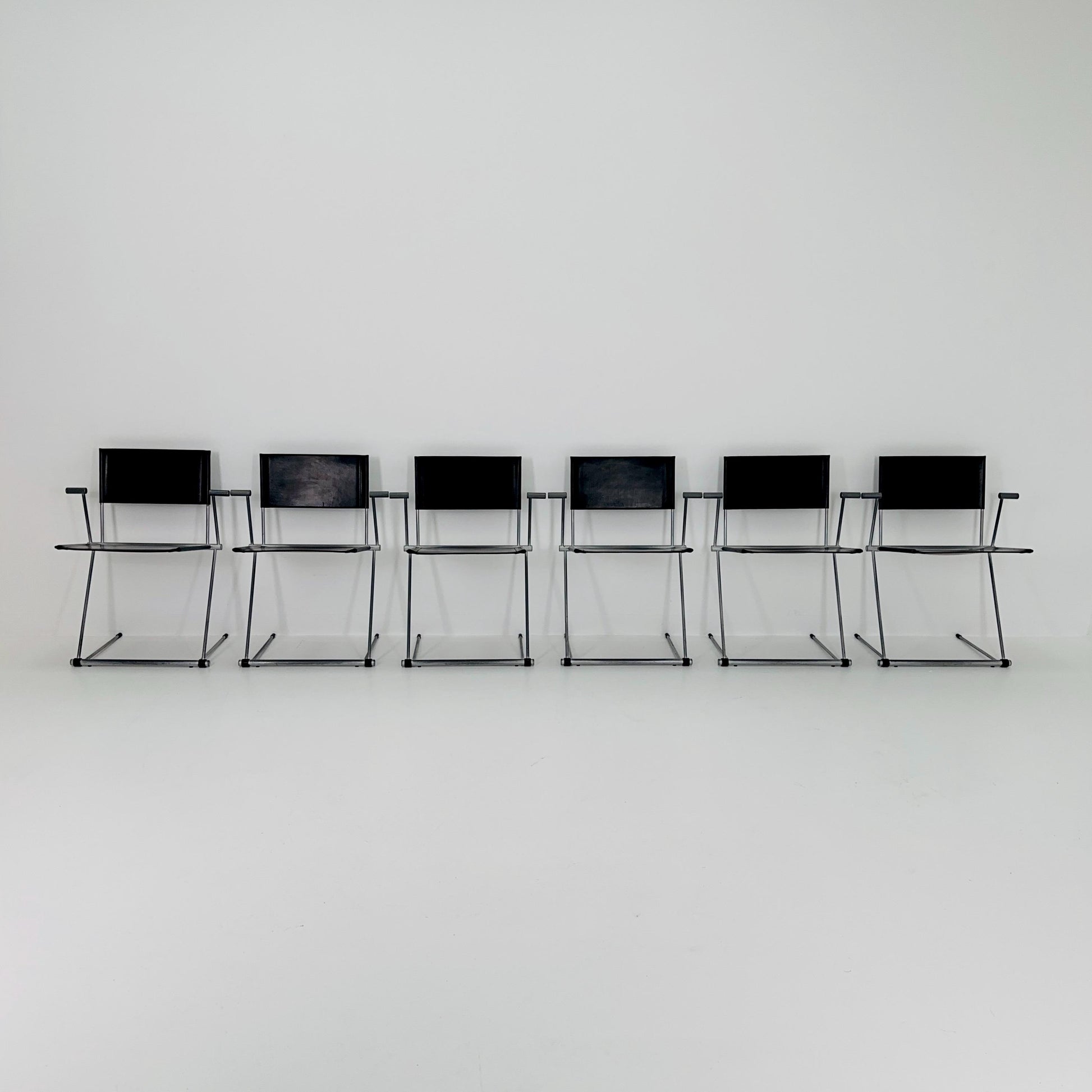 Set of 6 Ballerina Black Dining Chairs by Herbert Ohl for Matteo Grassi, Italy 1980s