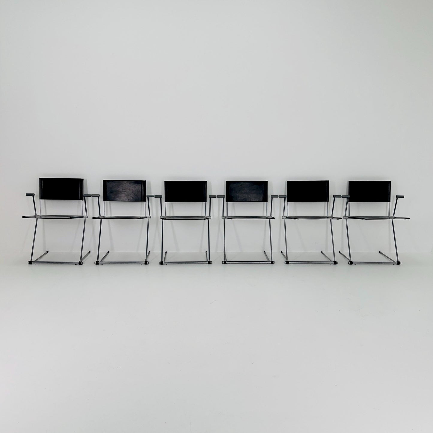 Set of 6 Ballerina Black Dining Chairs by Herbert Ohl for Matteo Grassi, Italy 1980s