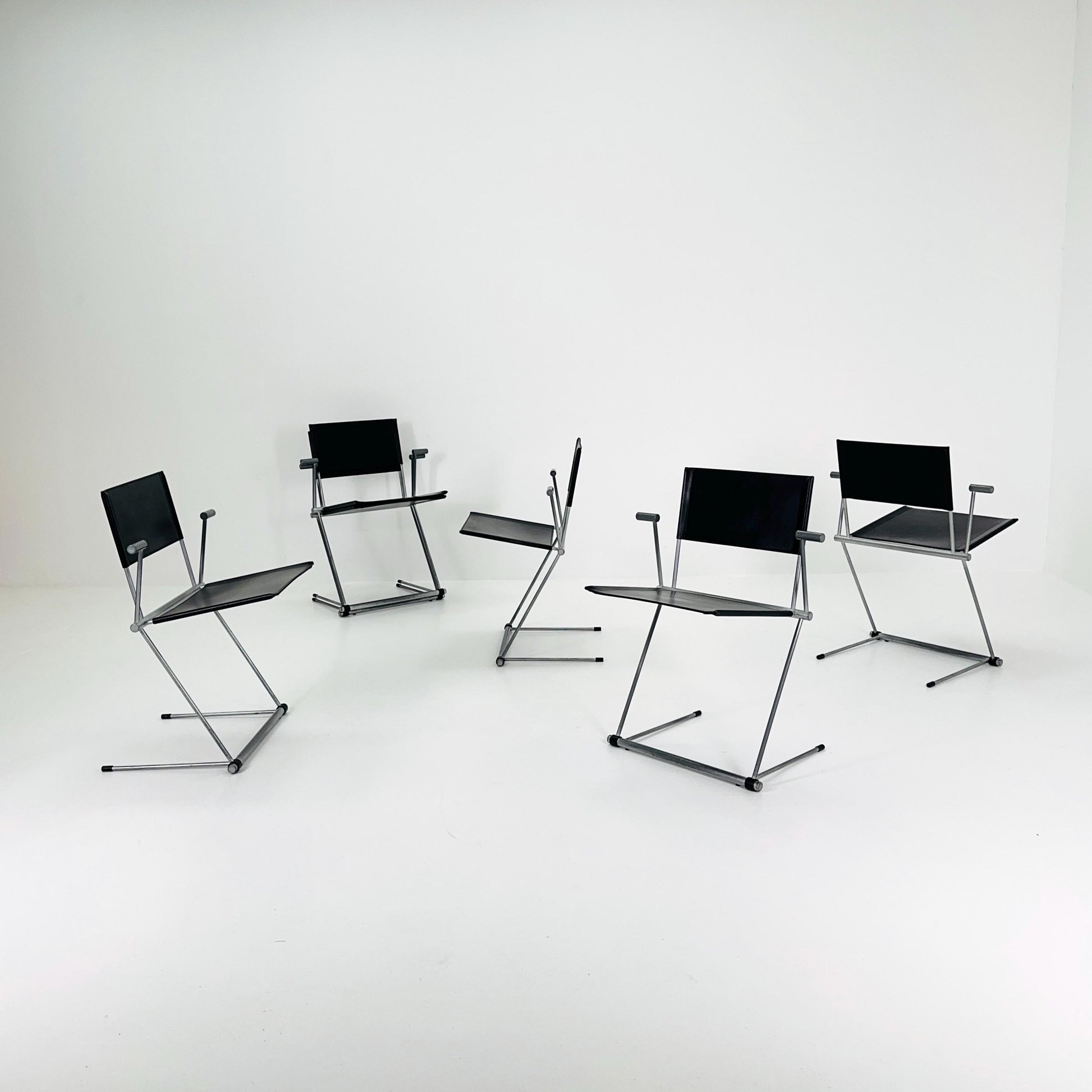 Set of 6 Ballerina Black Dining Chairs by Herbert Ohl for Matteo Grassi, Italy 1980s