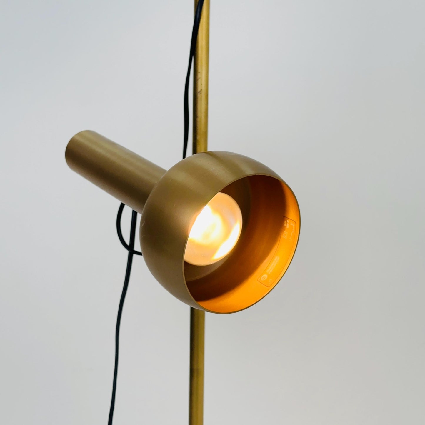 Mid-Century Golden Brass Floor Lamp by V. Frauenknecht for Swisslamps International, 1970s