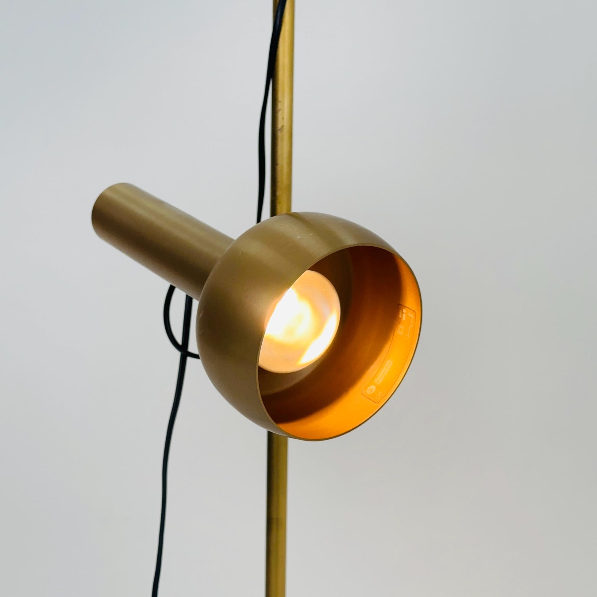 Mid-Century Golden Brass Floor Lamp by V. Frauenknecht for Swisslamps International, 1970s