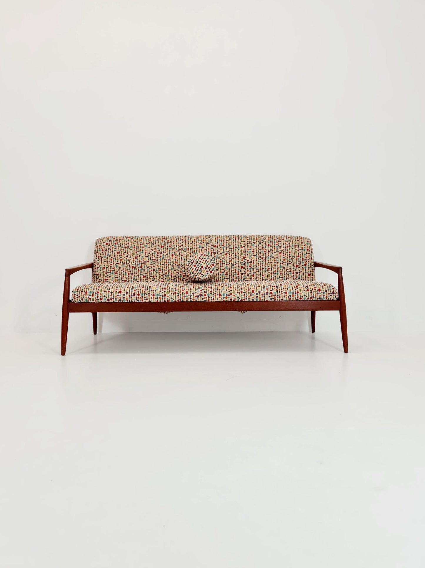 Mid-century Rare German teak lounge sofa 3 -Seater ,Carl Straub for Goldfeder 1960s