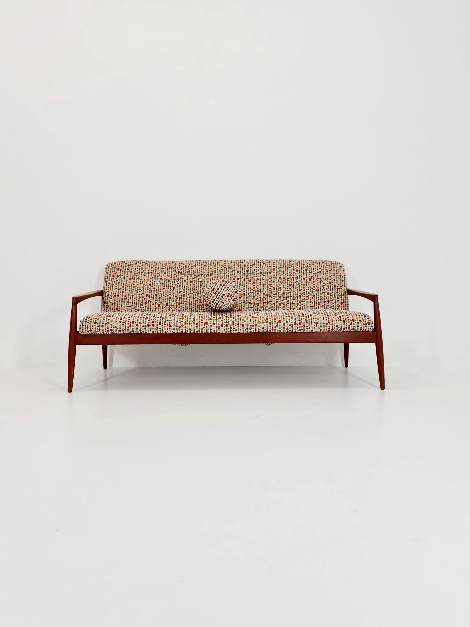 Mid-century Rare German teak lounge sofa 3 -Seater ,Carl Straub for Goldfeder 1960s