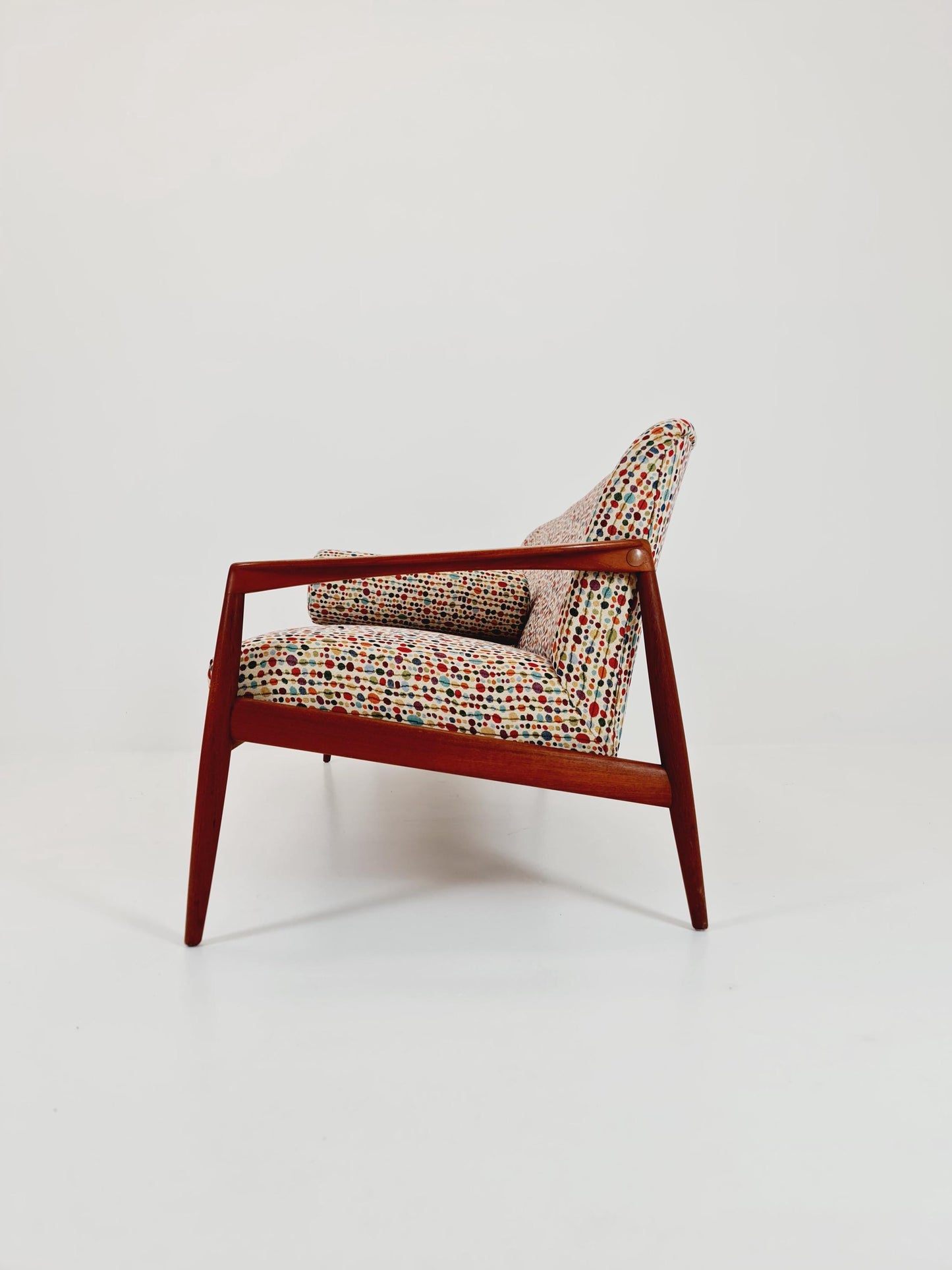 Mid-century Rare German teak lounge sofa 3 -Seater ,Carl Straub for Goldfeder 1960s