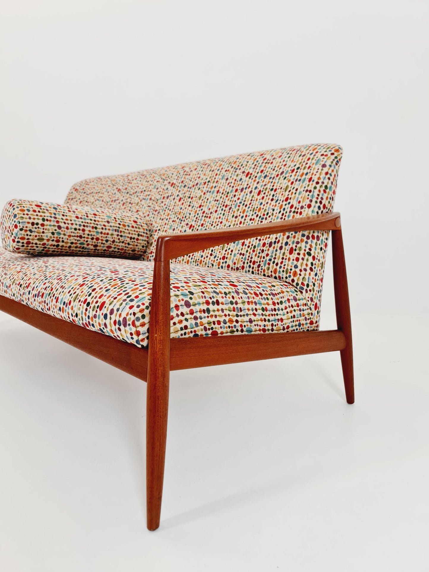 Mid-century Rare German teak lounge sofa 3 -Seater ,Carl Straub for Goldfeder 1960s