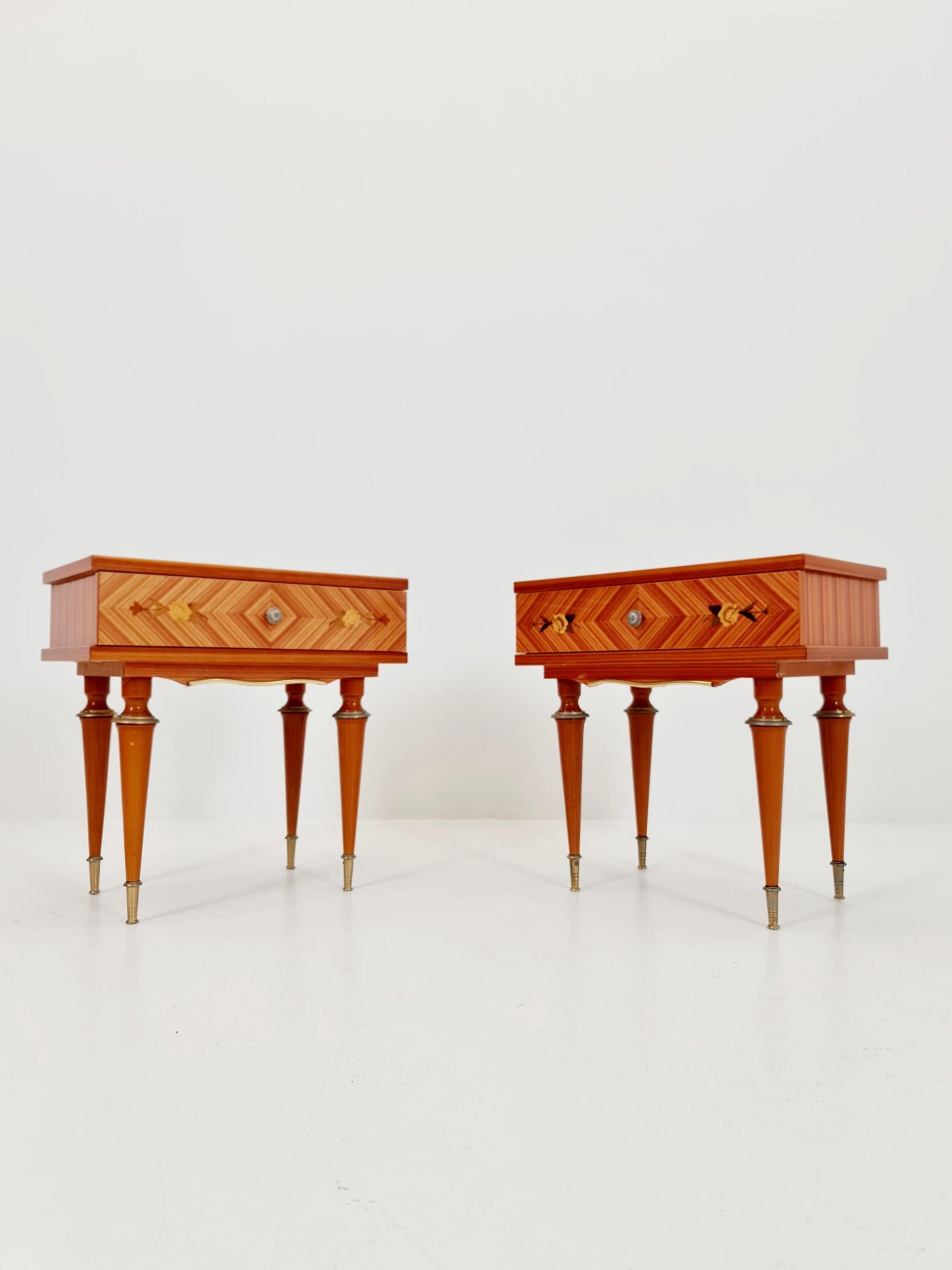 Rare Mid century French side tables/ Bedside tables/ Nightstands, ,1950s, set of 2