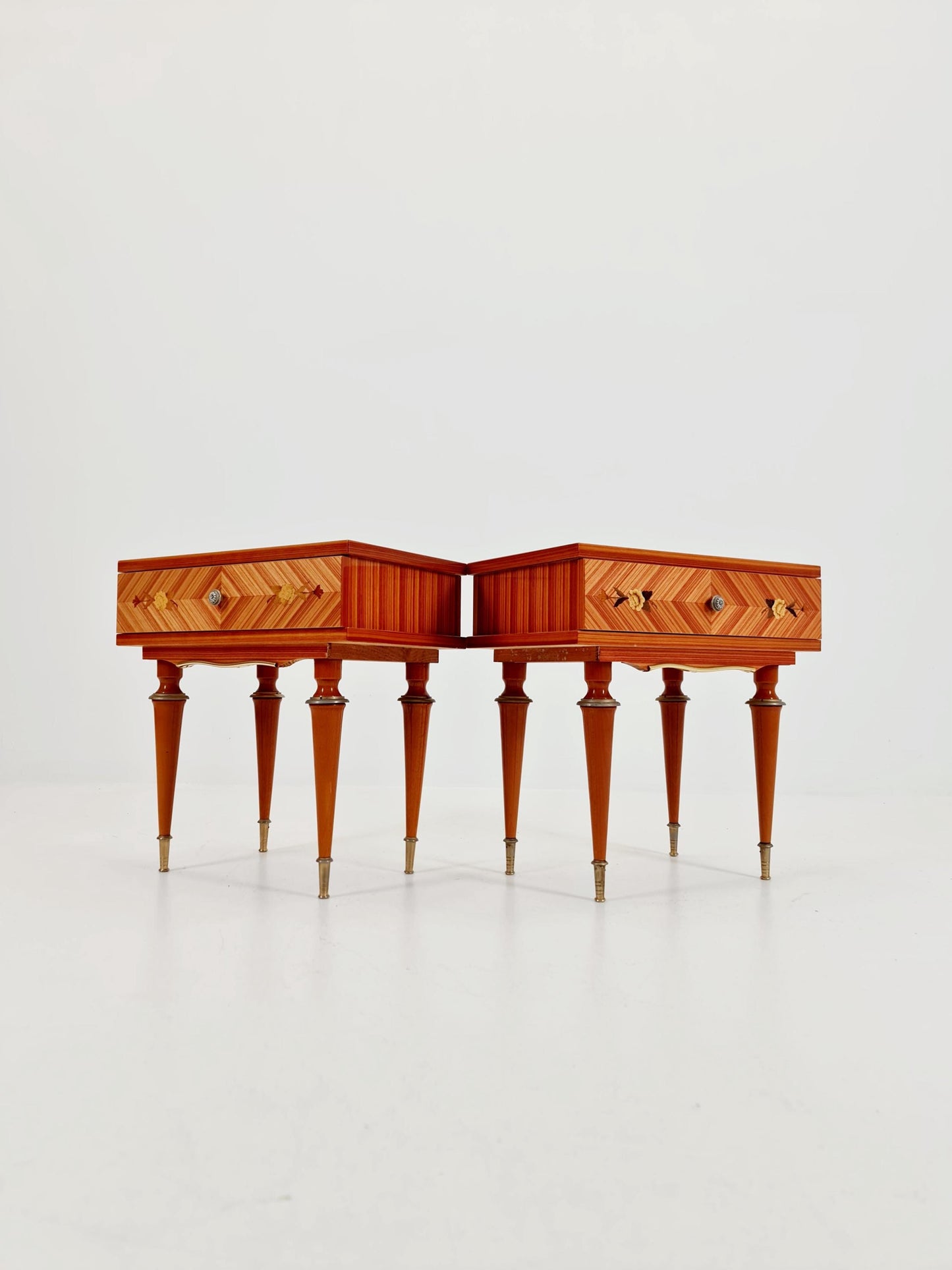 Rare Mid century French side tables/ Bedside tables/ Nightstands, ,1950s, set of 2