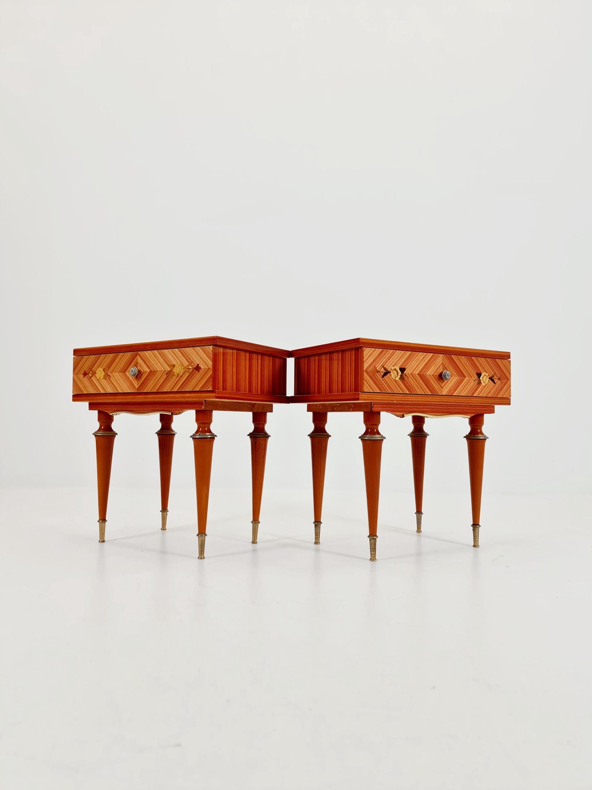 Rare Mid century French side tables/ Bedside tables/ Nightstands, ,1950s, set of 2