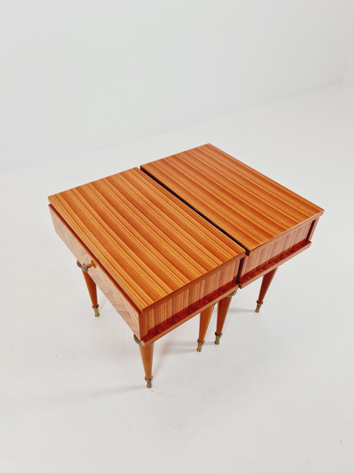 Rare Mid century French side tables/ Bedside tables/ Nightstands, ,1950s, set of 2