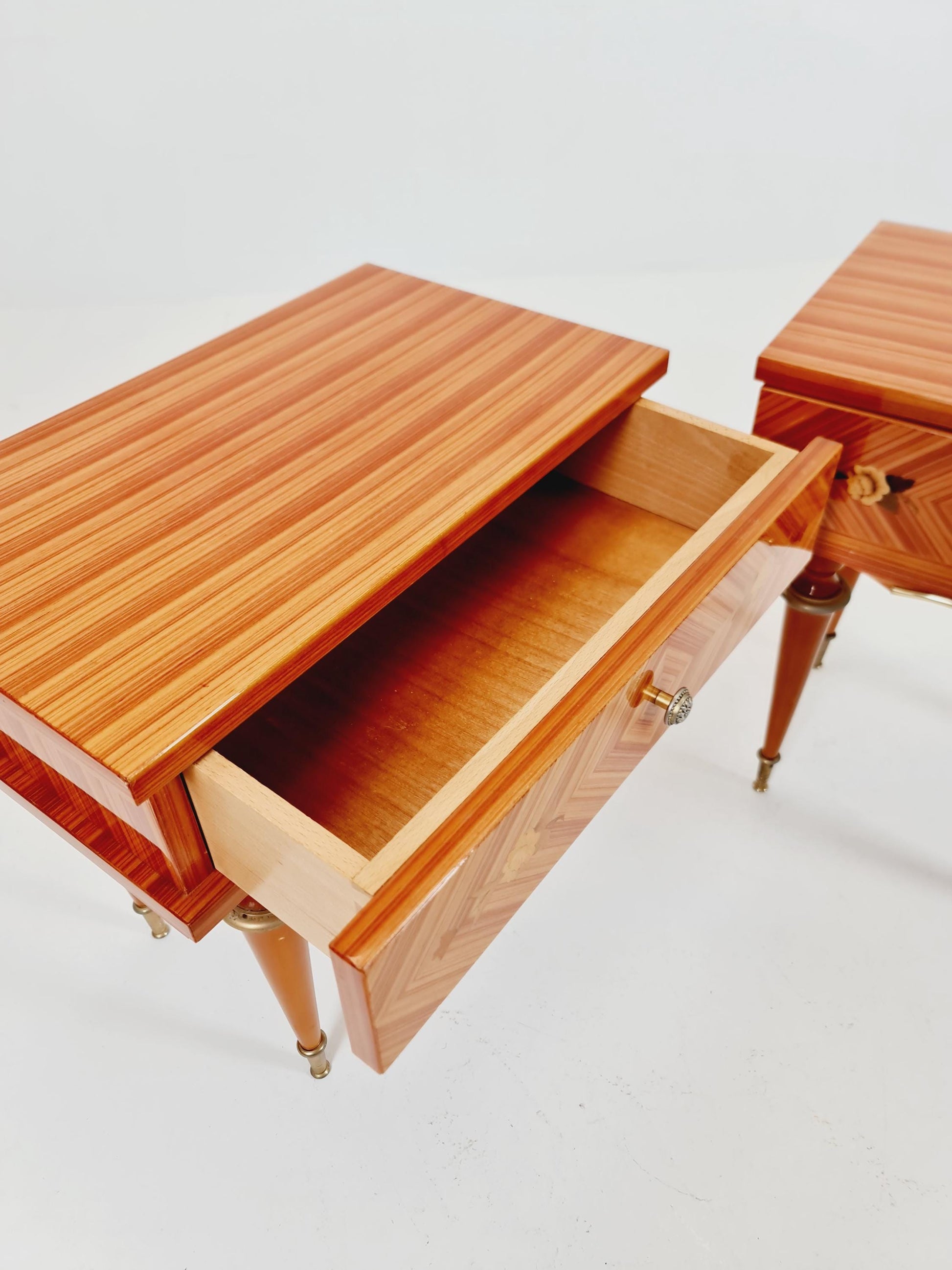 Rare Mid century French side tables/ Bedside tables/ Nightstands, ,1950s, set of 2