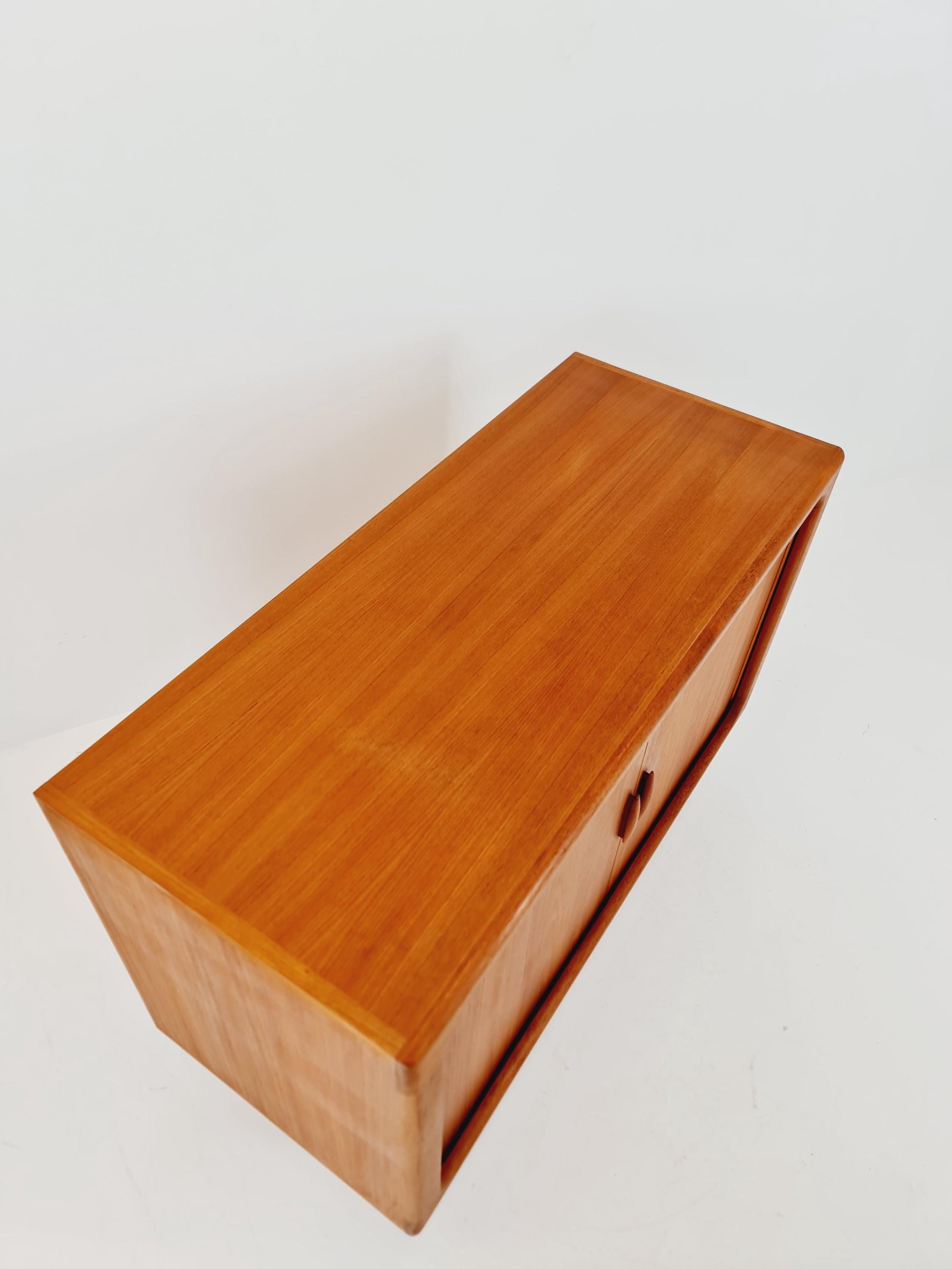 Mid century Solid Danish teak hallway cabinet, Record cabinet By Dyrlund 1960s