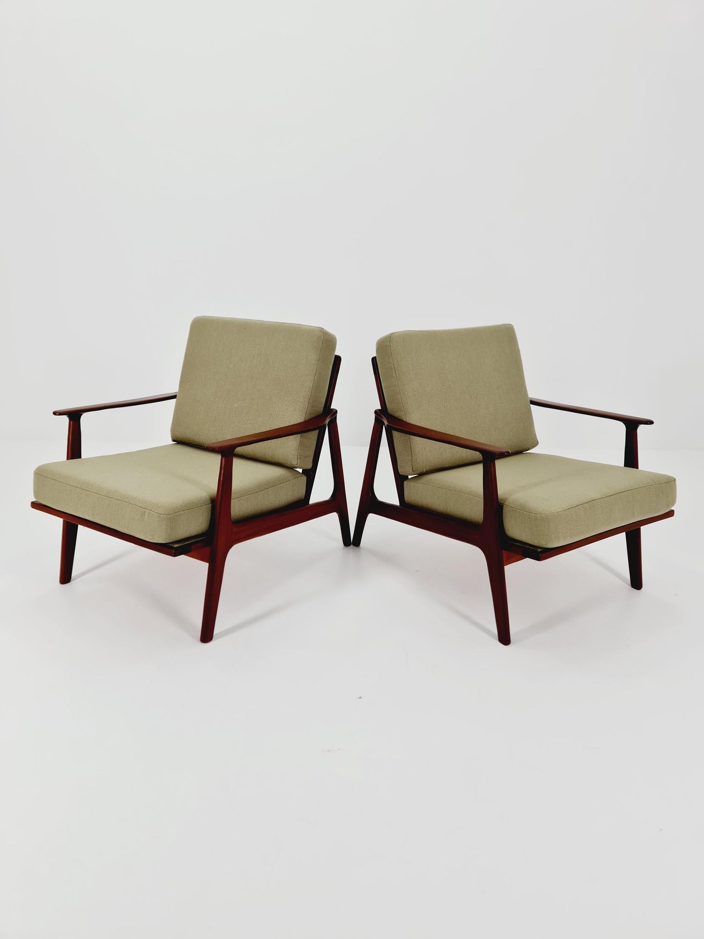 Mid century Danish easy lounge chairs , 1960s, Set of 2