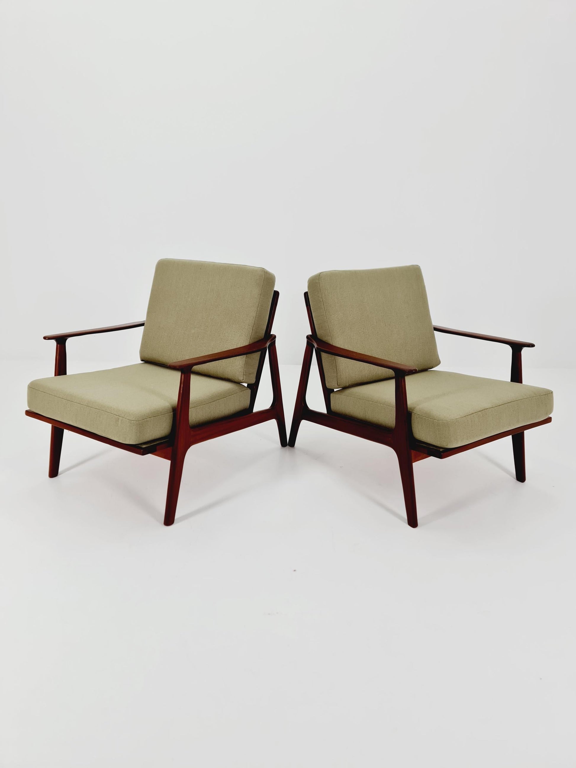 Mid century Danish easy lounge chairs , 1960s, Set of 2