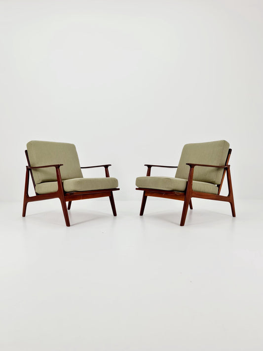 Mid century Danish easy lounge chairs , 1960s, Set of 2