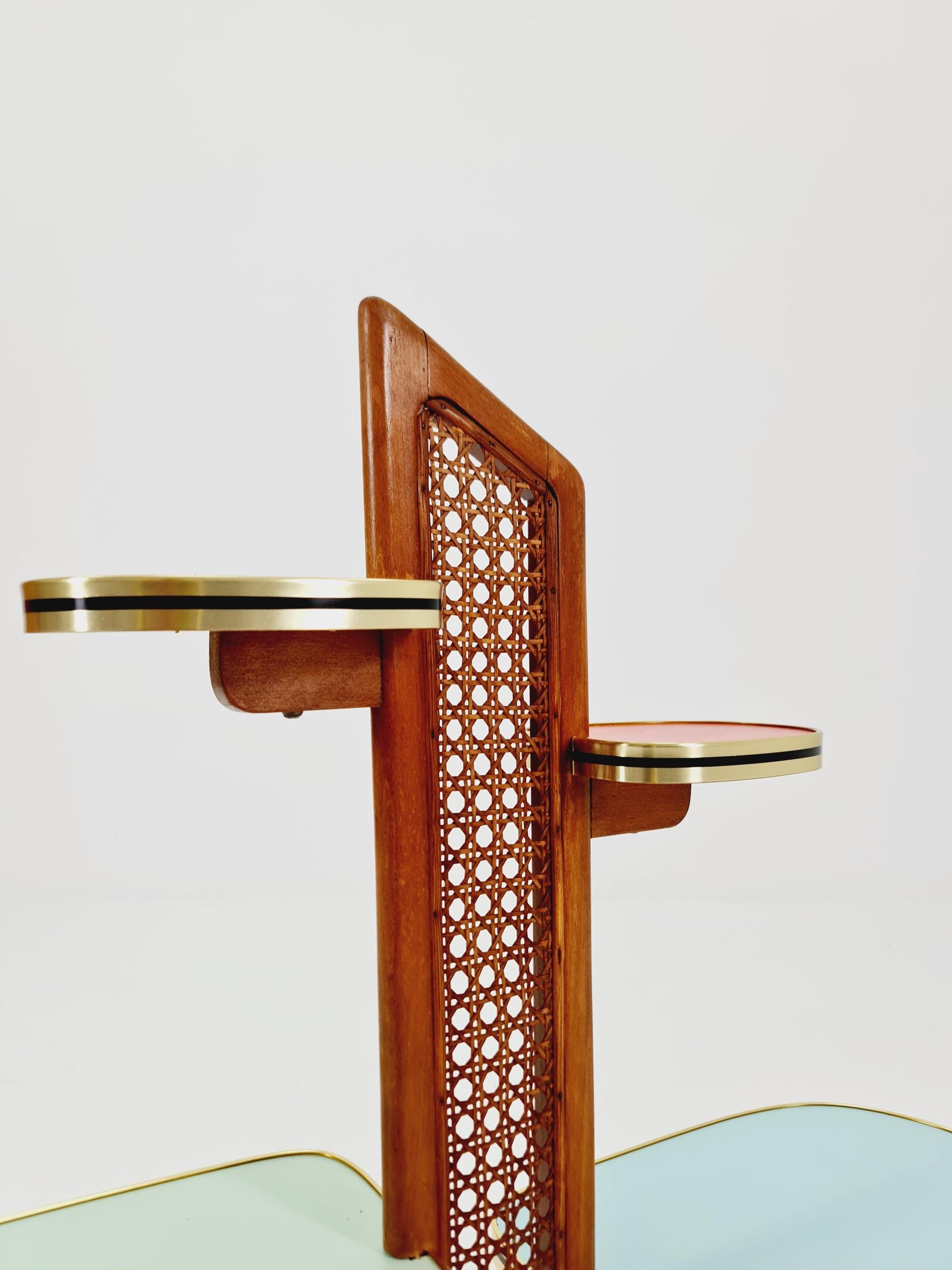 Big 1950s German Plant Stand, Colorful Vintage Mid-Century Minimalist Indoor Plant Stand Side Table Retro flower table