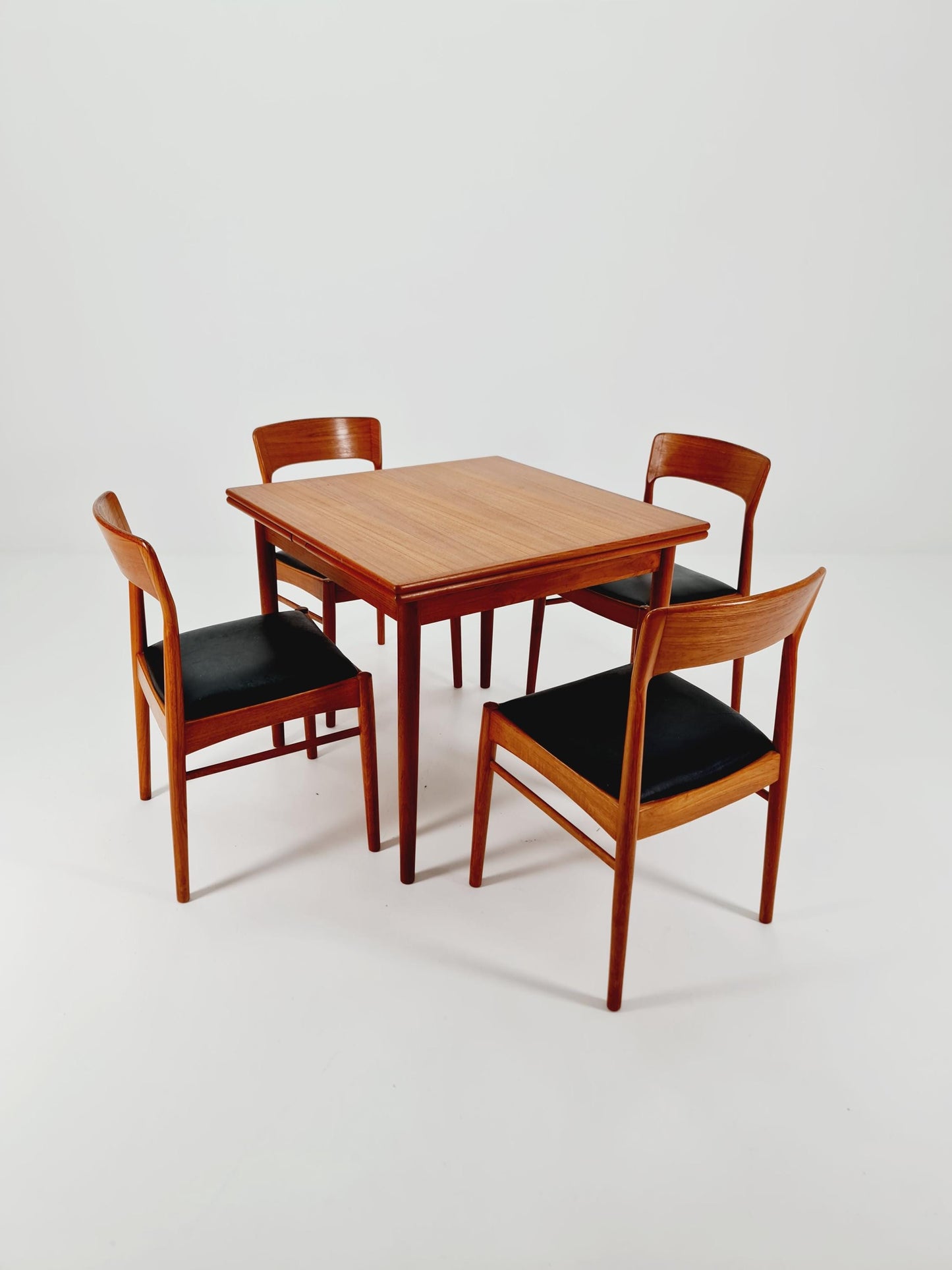 Danish rectangular teak table with two extension leaves, Denmark 1960s