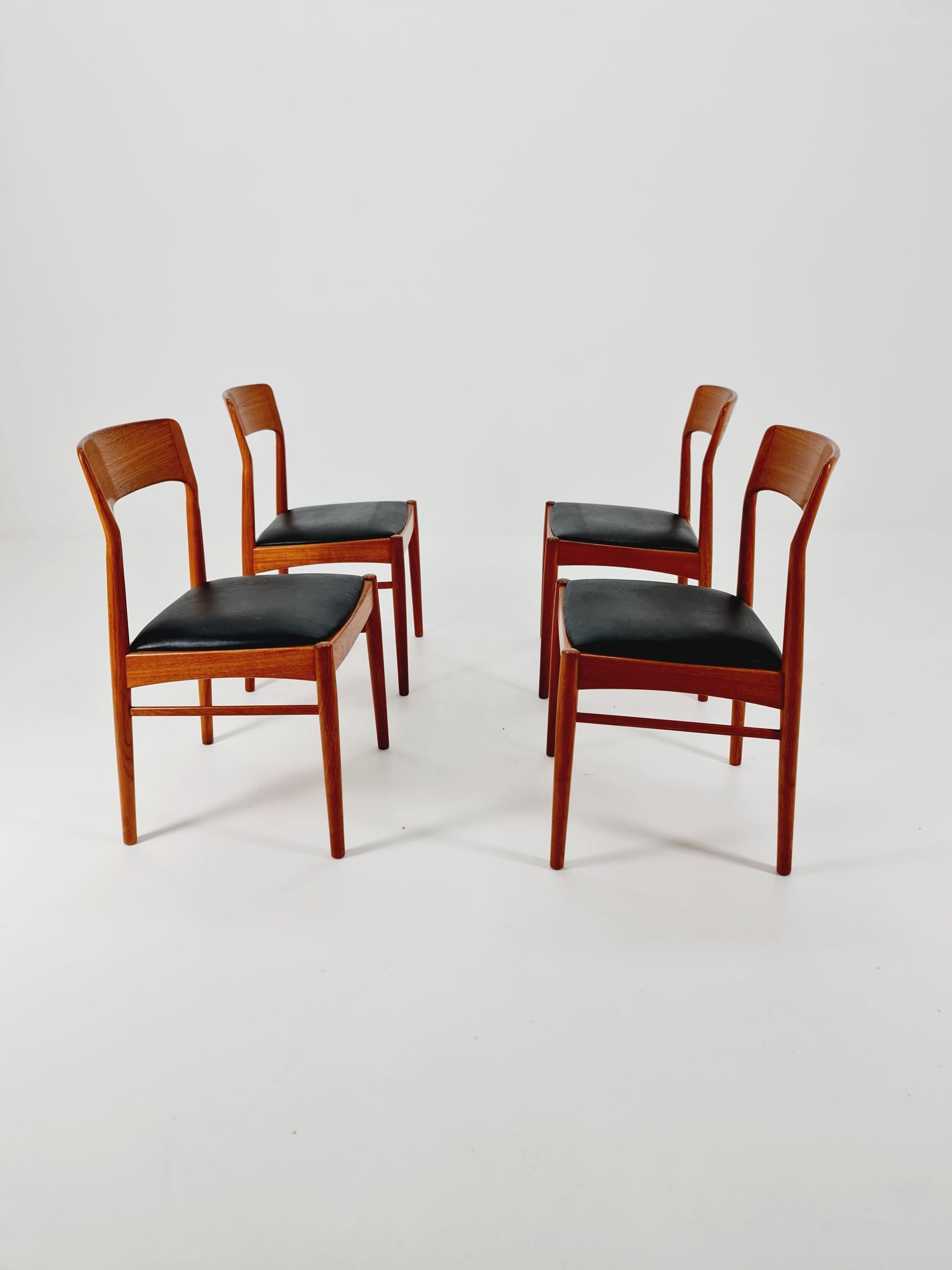 Vintage Danish solid teak dining chairs By Kai Kristiansen for K.S , 1960s, Set of 4