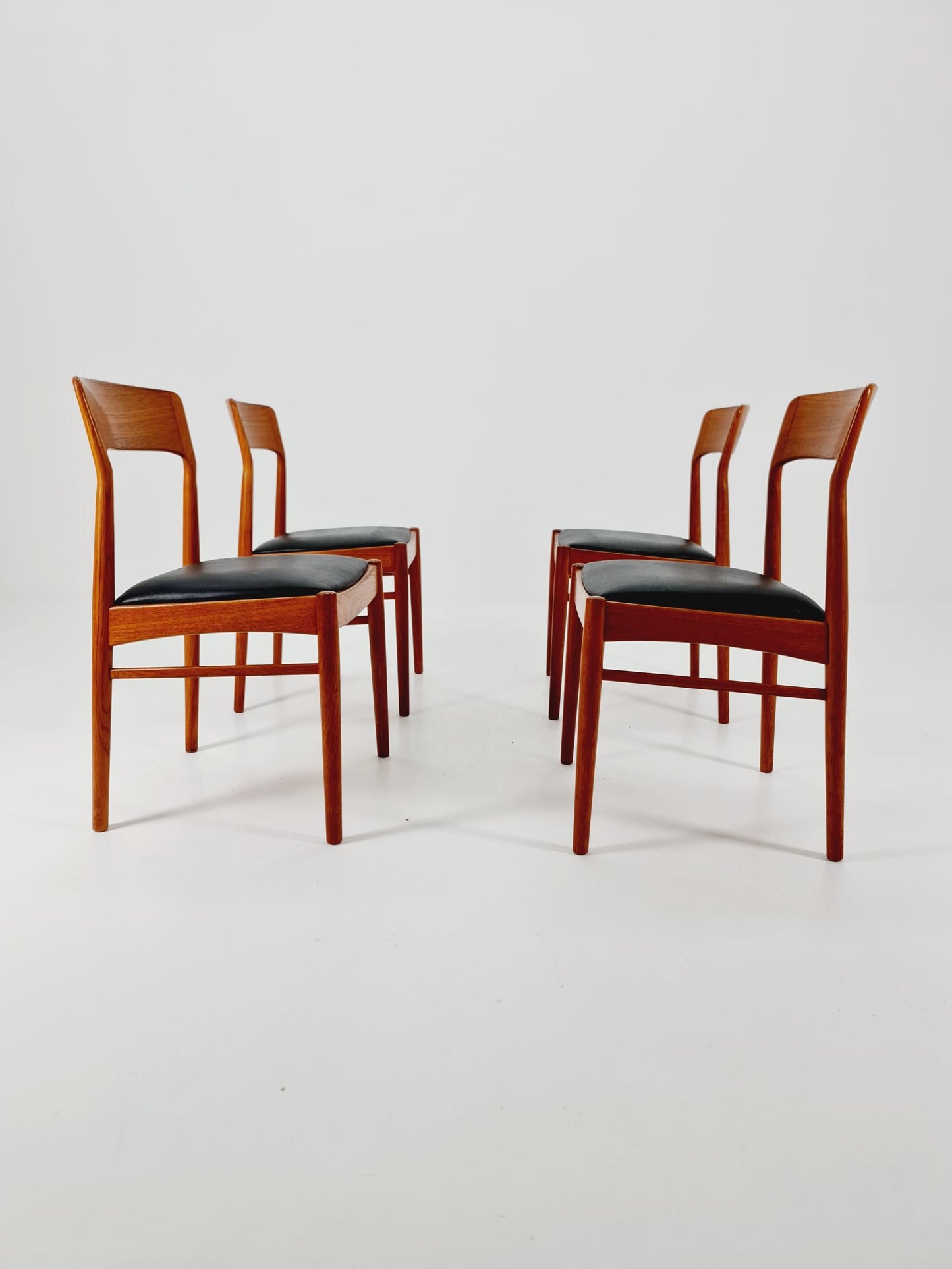 Vintage Danish solid teak dining chairs By Kai Kristiansen for K.S , 1960s, Set of 4