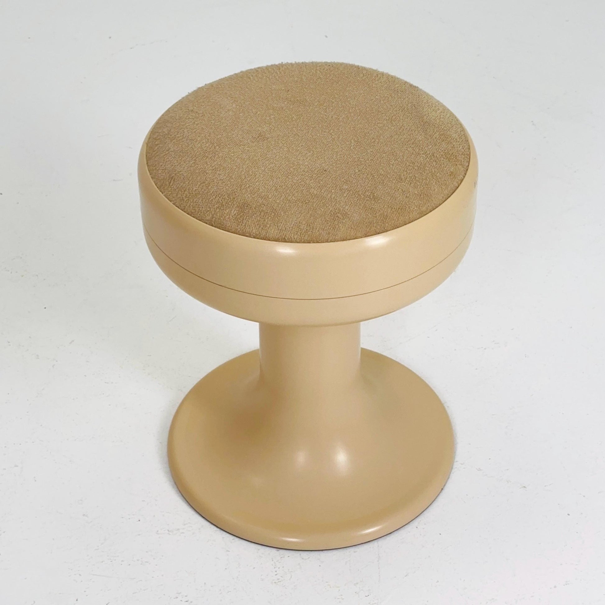 Mid century stool by Isoklepa - space age stool - Tulip Stool - Vintage Upholstered Plastic Stool - Germany, 1970s