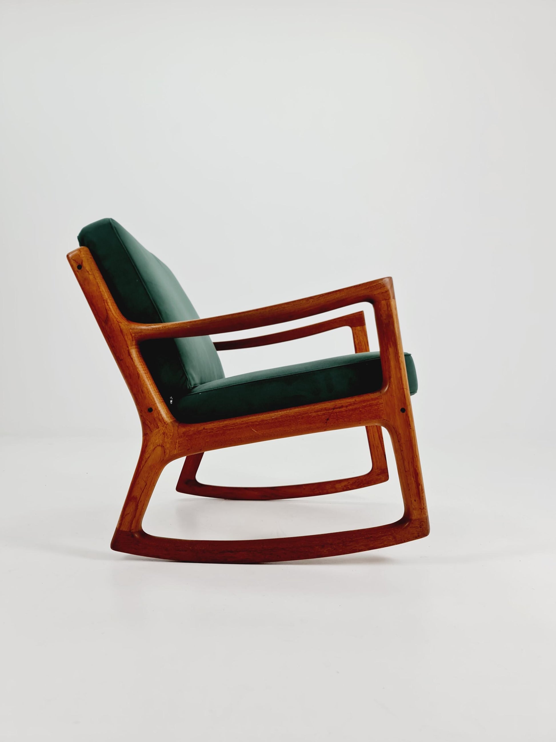 Mid-century Rare Danish teak Rocking chair/ Easy chair by Ole Wanscher for Cado France &Son , 1960s