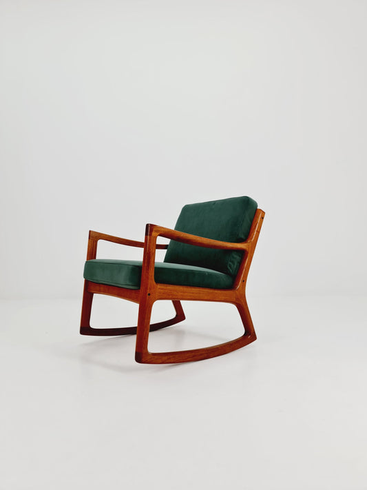 Mid-century Rare Danish teak Rocking chair/ Easy chair by Ole Wanscher for Cado France &Son , 1960s