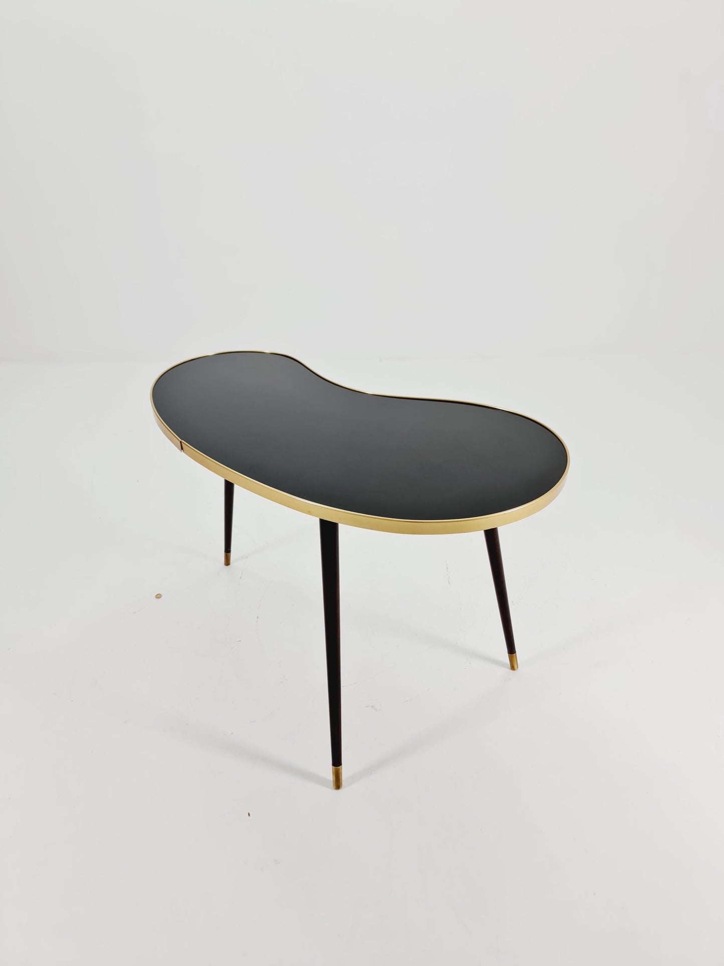 German Mid-Century Tripod Glass & Brass Coffee Table By Else 1950s
