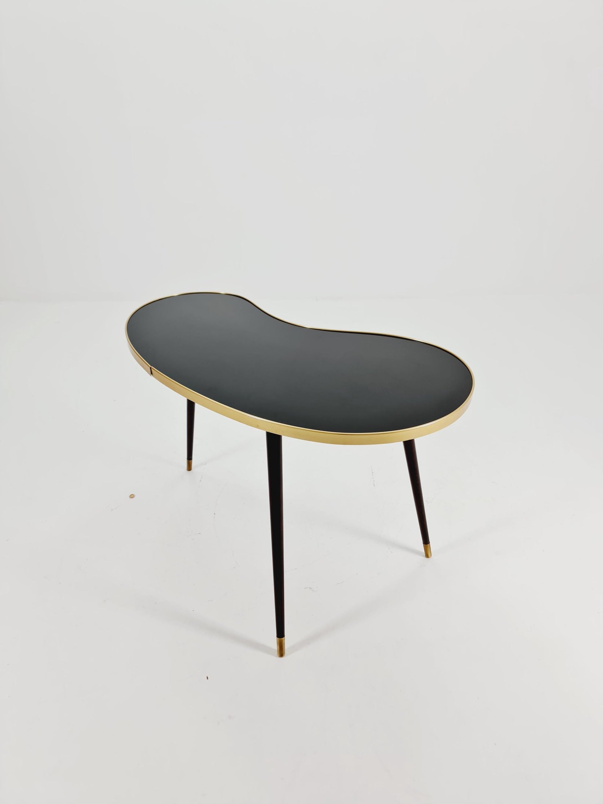 German Mid-Century Tripod Glass & Brass Coffee Table By Else 1950s