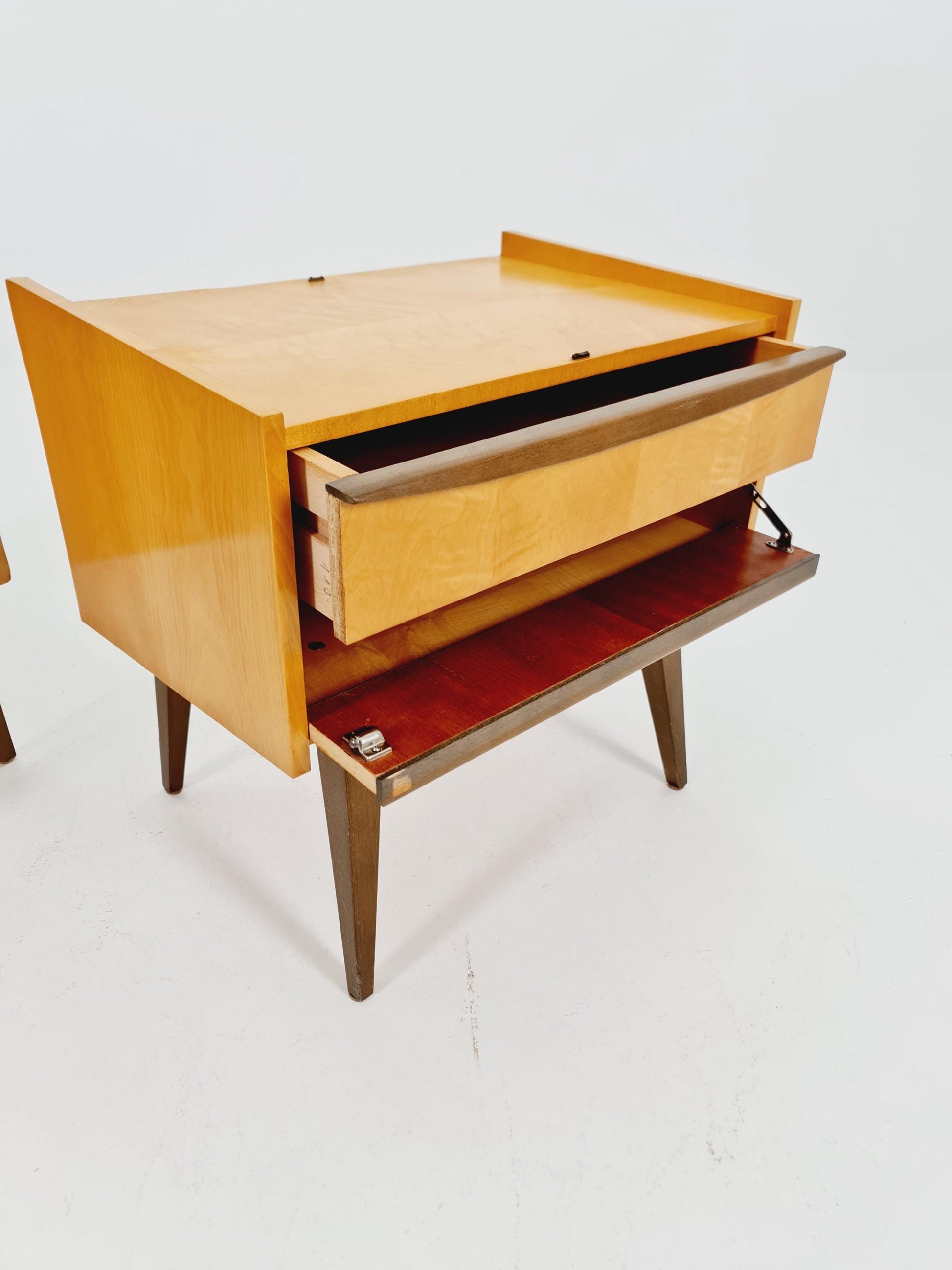 German Mid century nightstands/ bedside tables BY WK Möbel , 1960s Set of 2