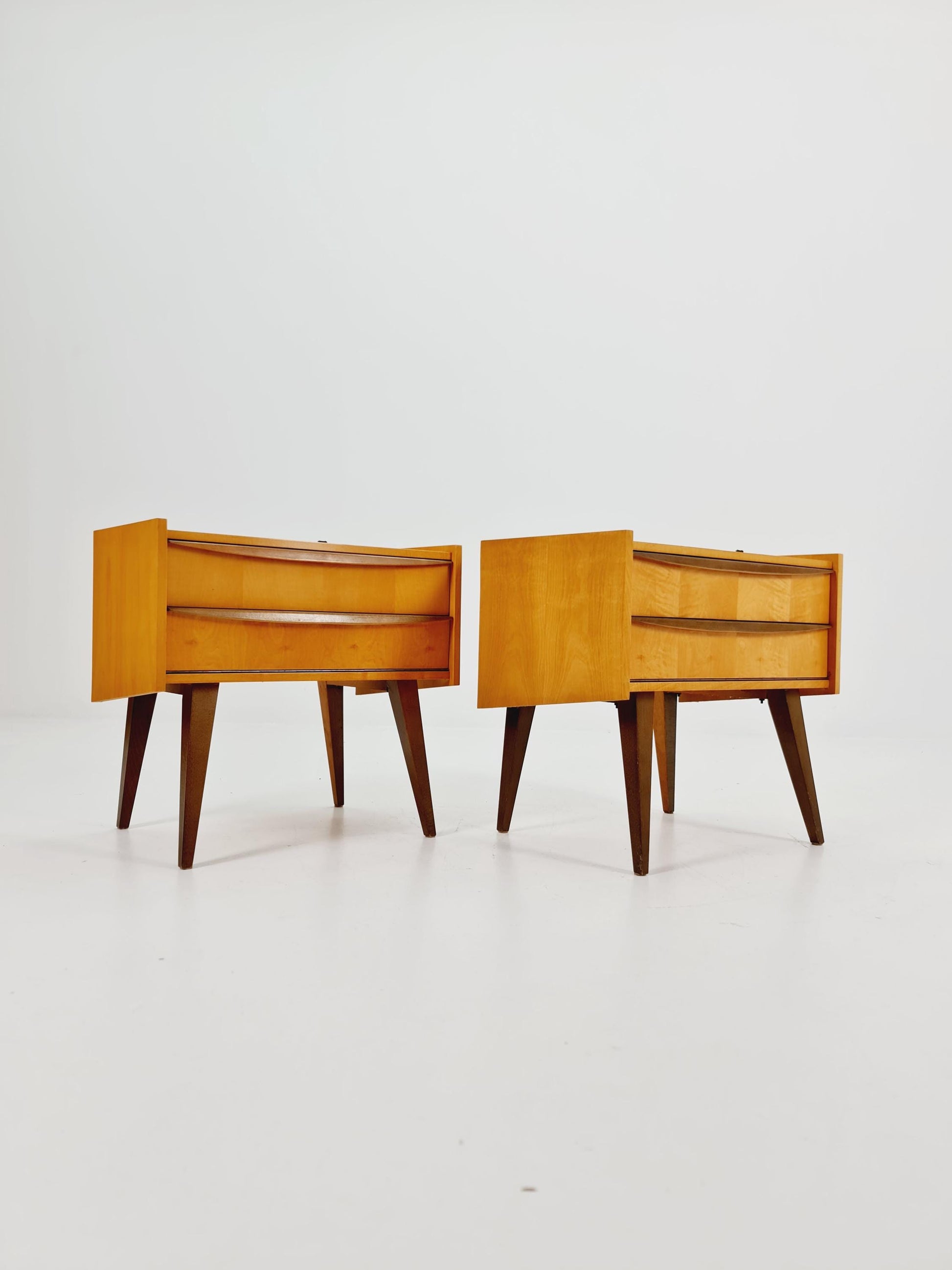 German Mid century nightstands/ bedside tables BY WK Möbel , 1960s Set of 2