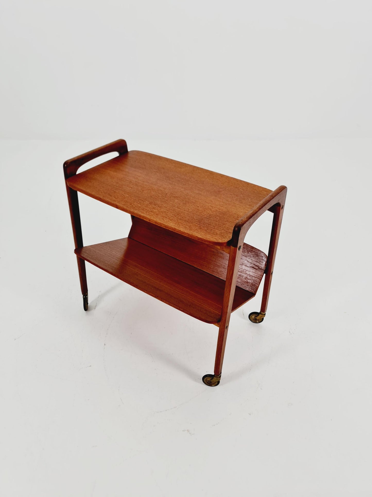 Midcentury Teak Vintage Side table/ Bedside table/ Night stand with News Paper shelf straight from the sixties By Opal
