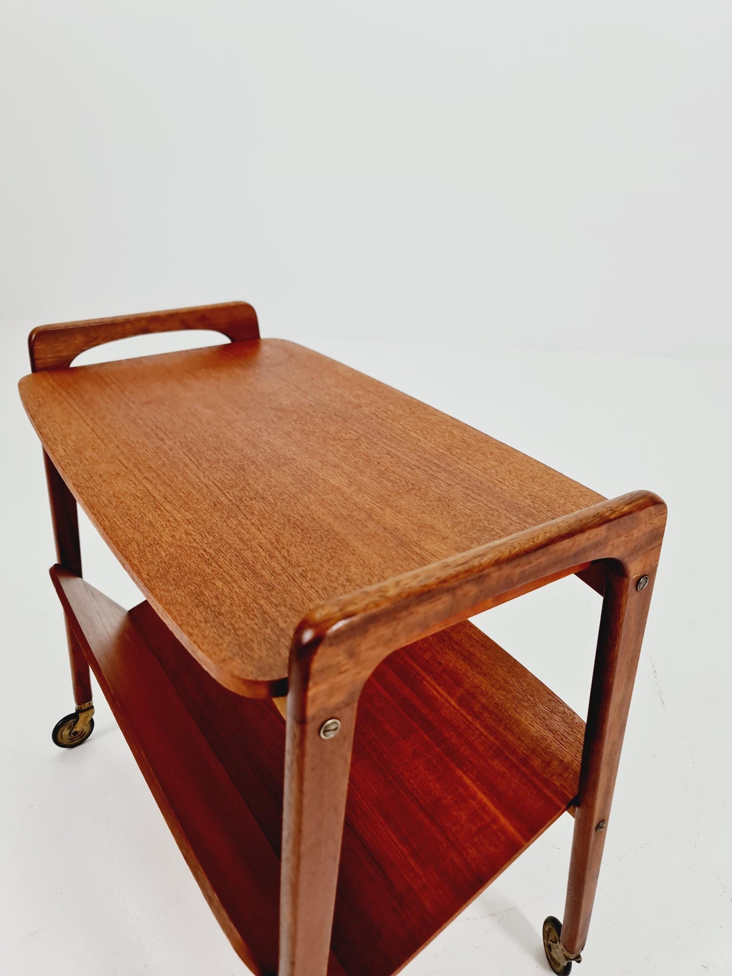 Midcentury Teak Vintage Side table/ Bedside table/ Night stand with News Paper shelf straight from the sixties By Opal