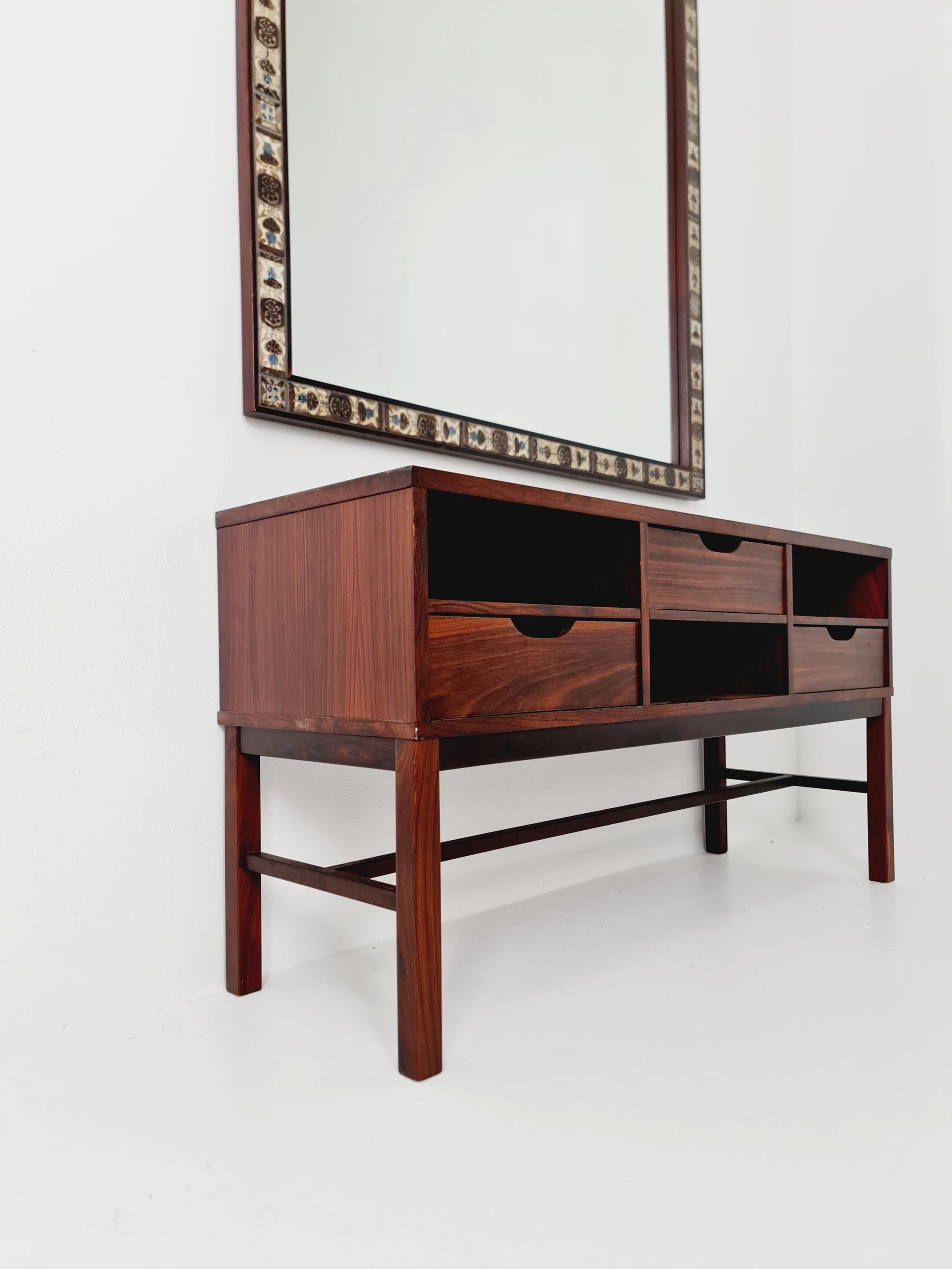 high quality sideboard and Big Mirror by designer Severin Hansen for Haslev and Royal copenhagen 1960s