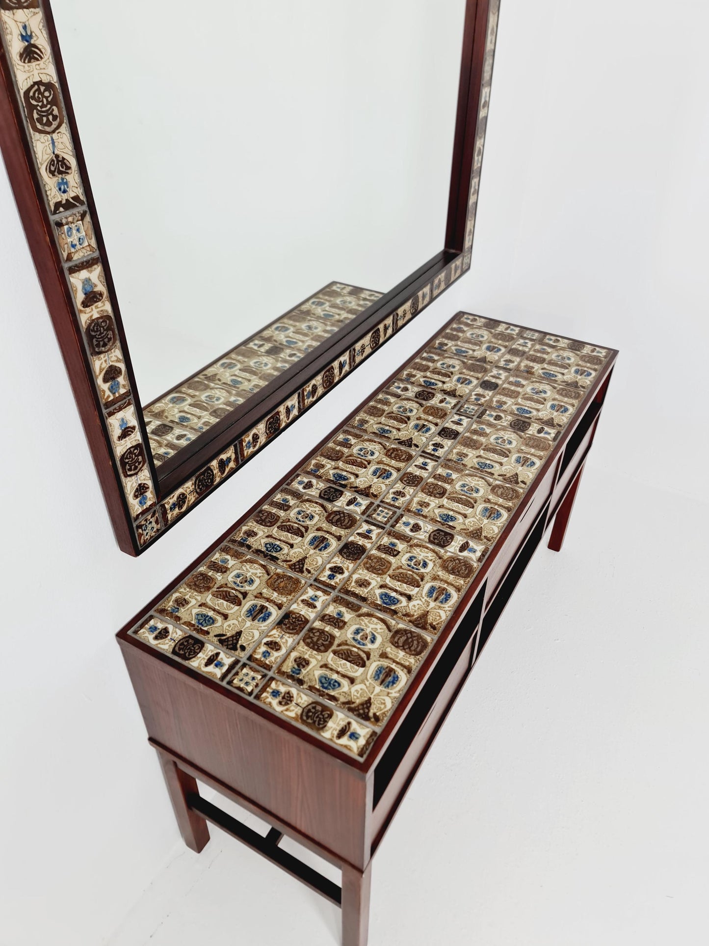 high quality sideboard and Big Mirror by designer Severin Hansen for Haslev and Royal copenhagen 1960s