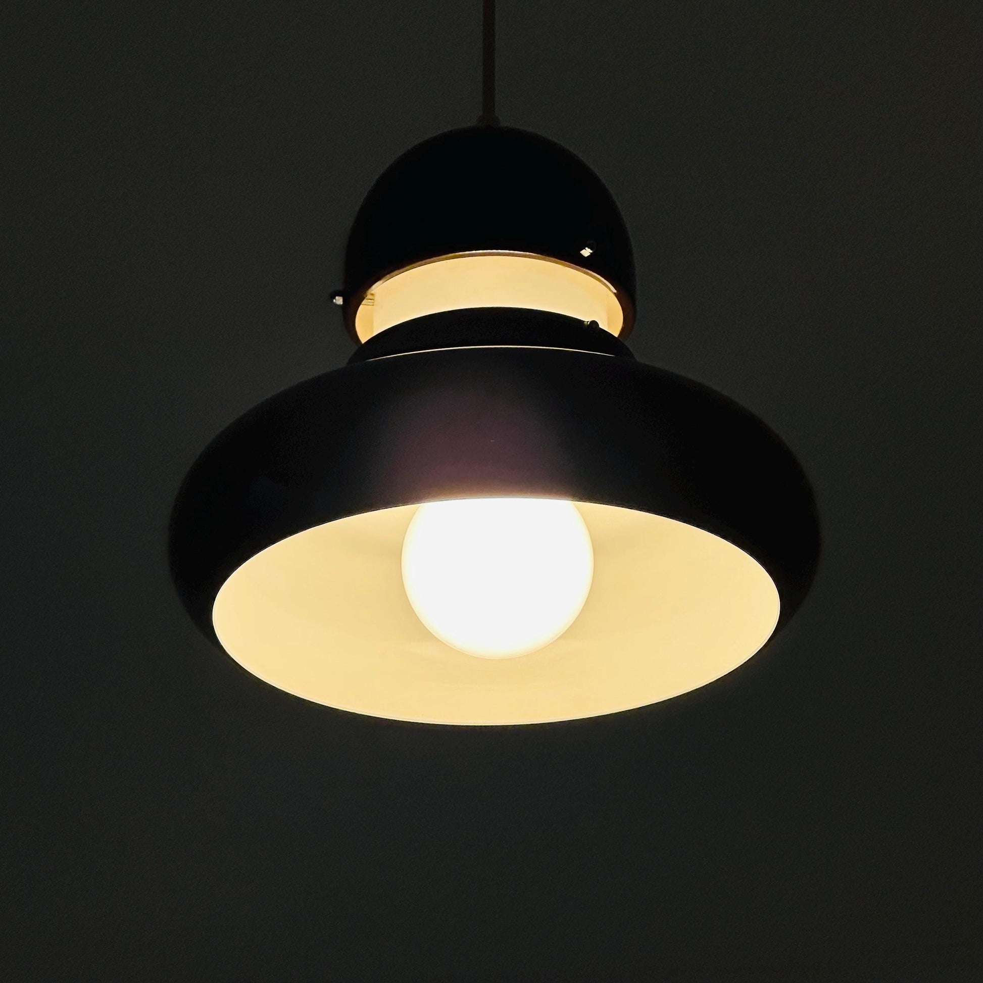 Mid century brown chrome UFO hanging lamp by Hillebrand Lighting, 1970s Germany