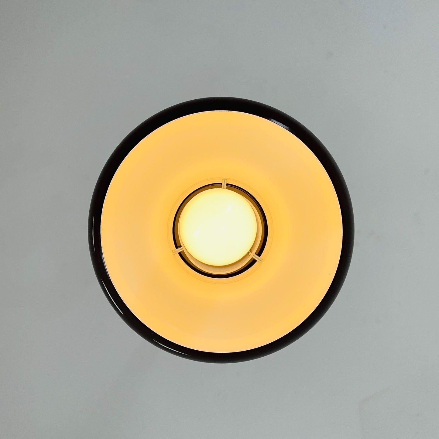 Mid century brown chrome UFO hanging lamp by Hillebrand Lighting, 1970s Germany