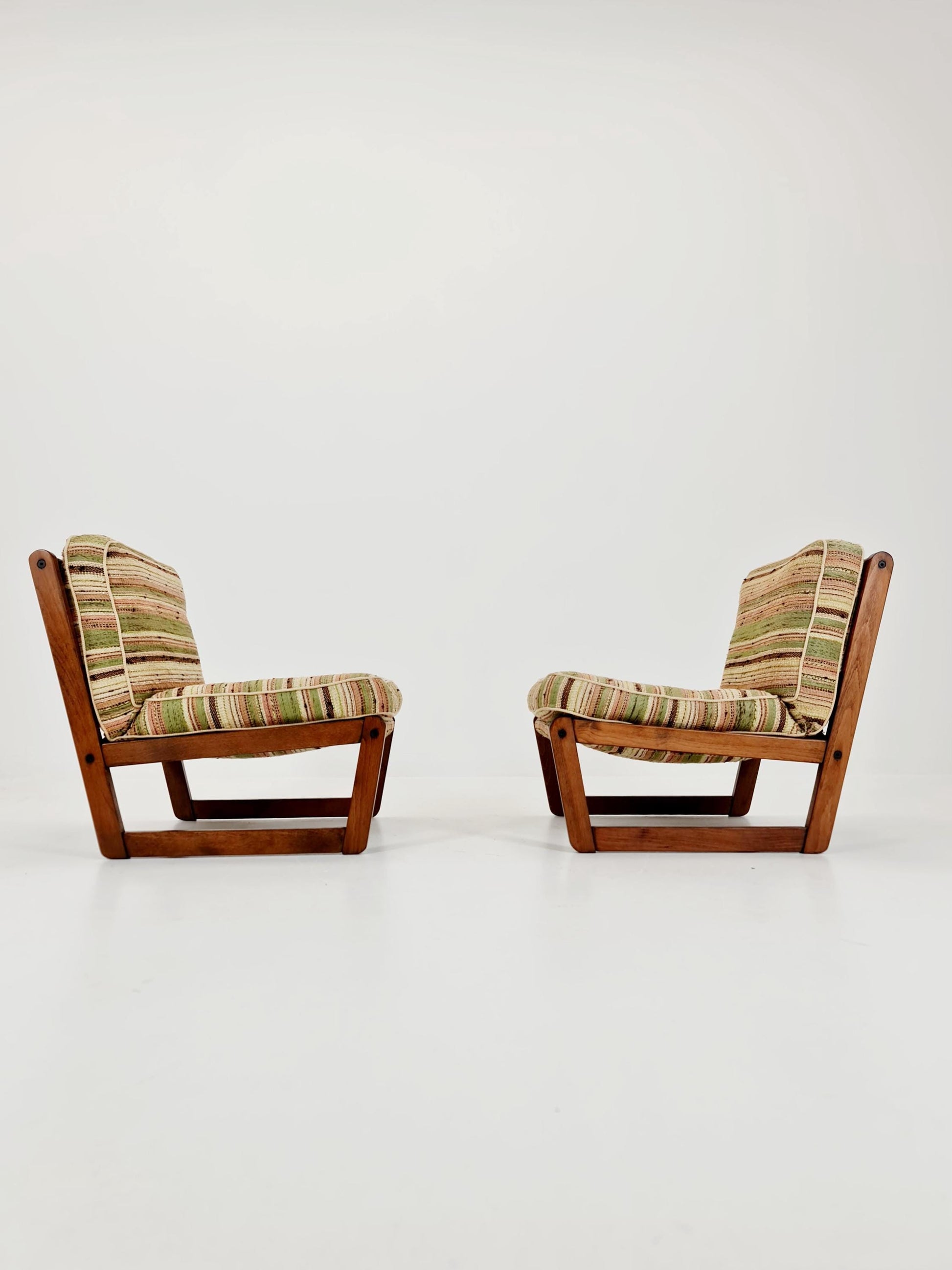 Midcentury German Set of 2 space age lounge chairs , 1970s