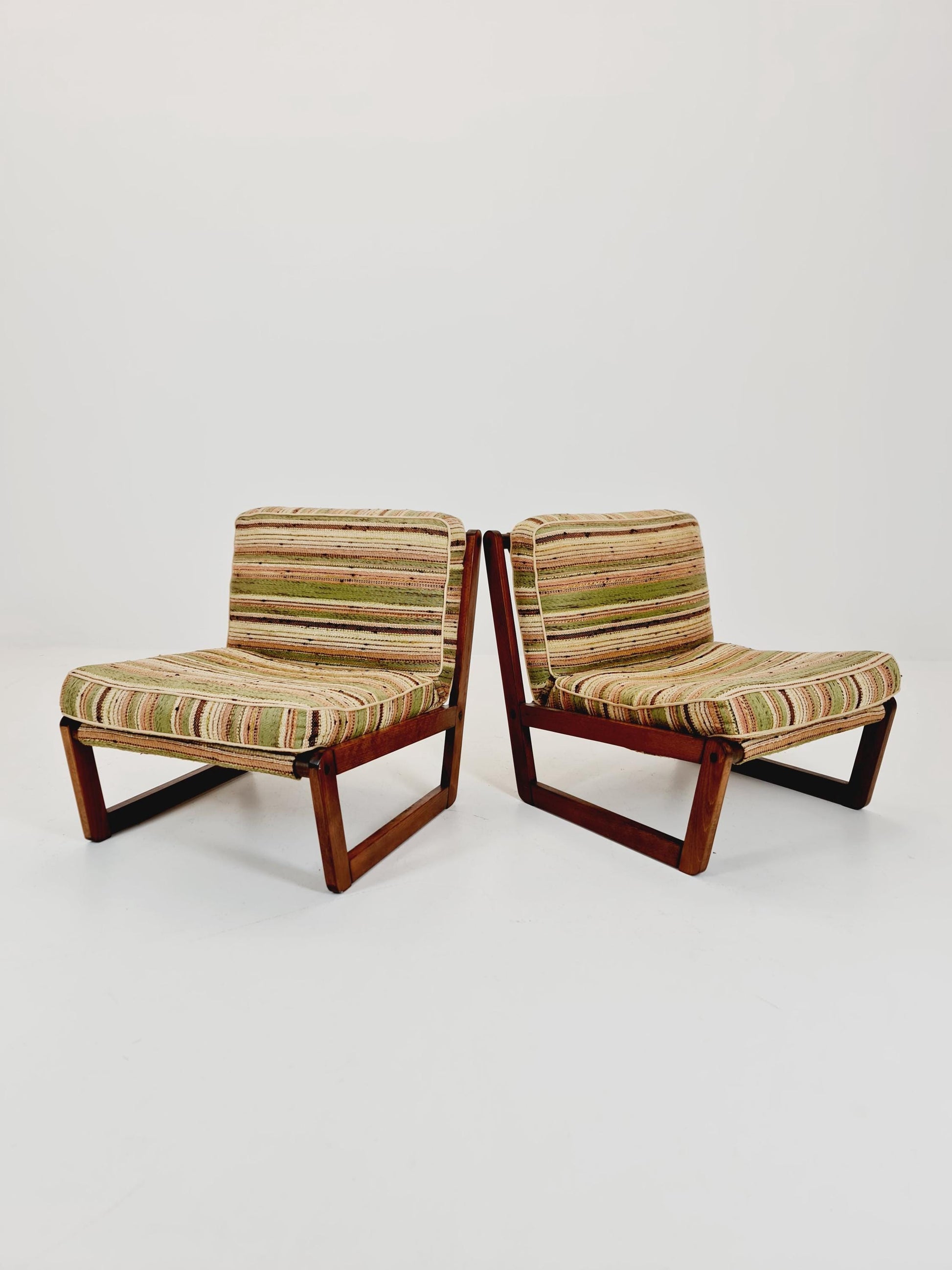 Midcentury German Set of 2 space age lounge chairs , 1970s