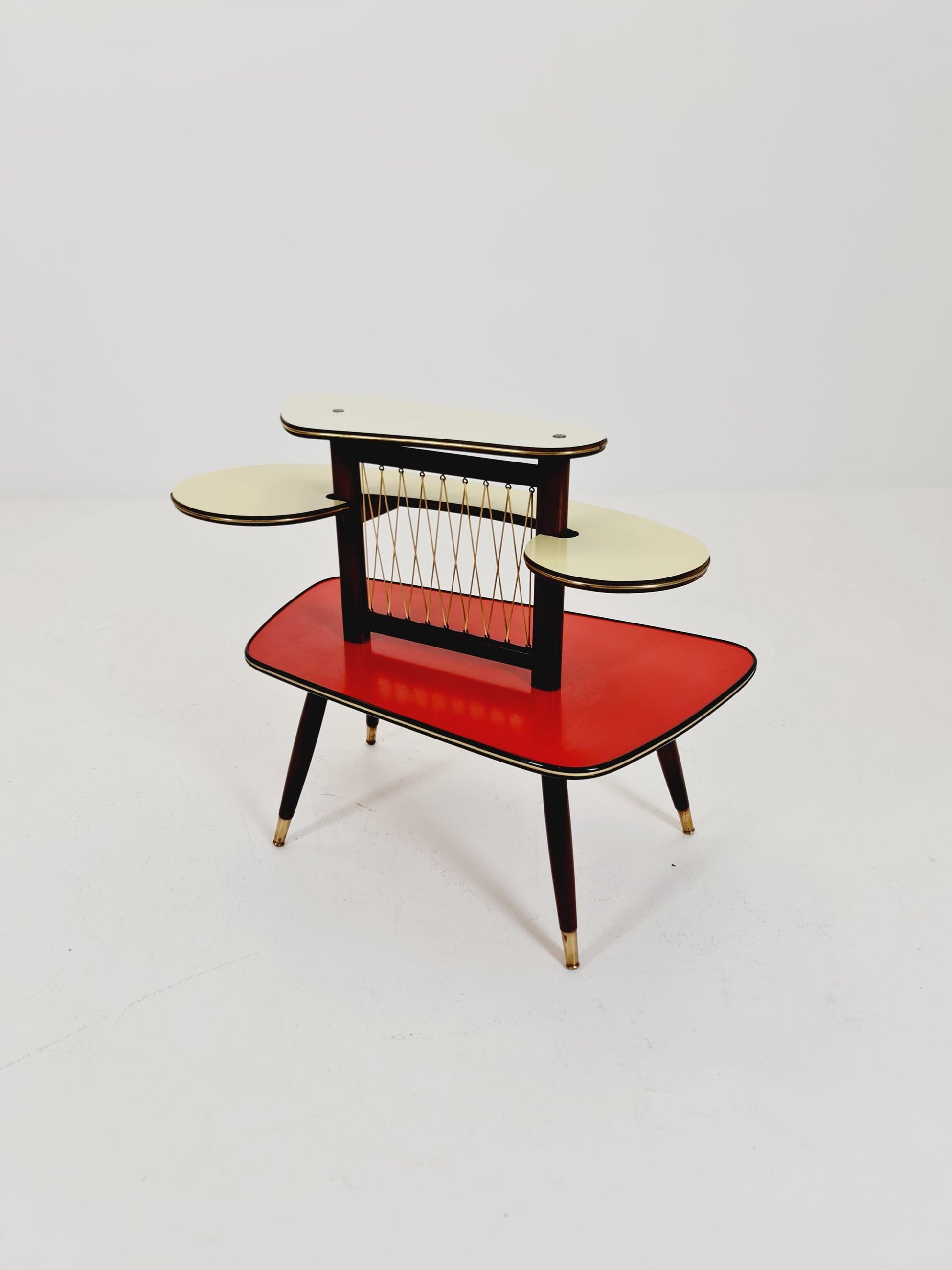 Rare Large German Plant Stand, Colorful Vintage Mid-Century Minimalist Indoor Plant Stand Side Table Retro flower table, 1950s