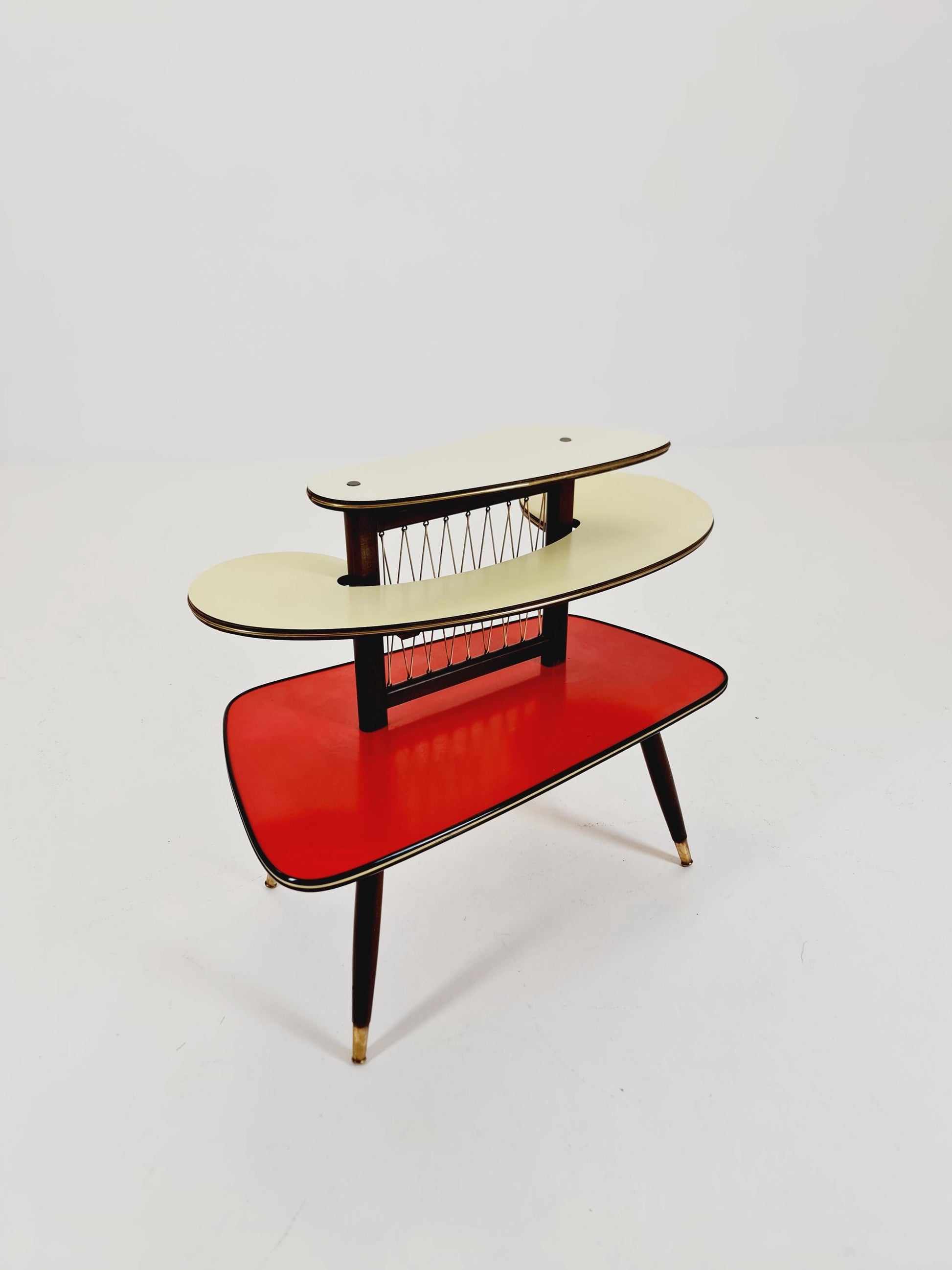 Rare Large German Plant Stand, Colorful Vintage Mid-Century Minimalist Indoor Plant Stand Side Table Retro flower table, 1950s