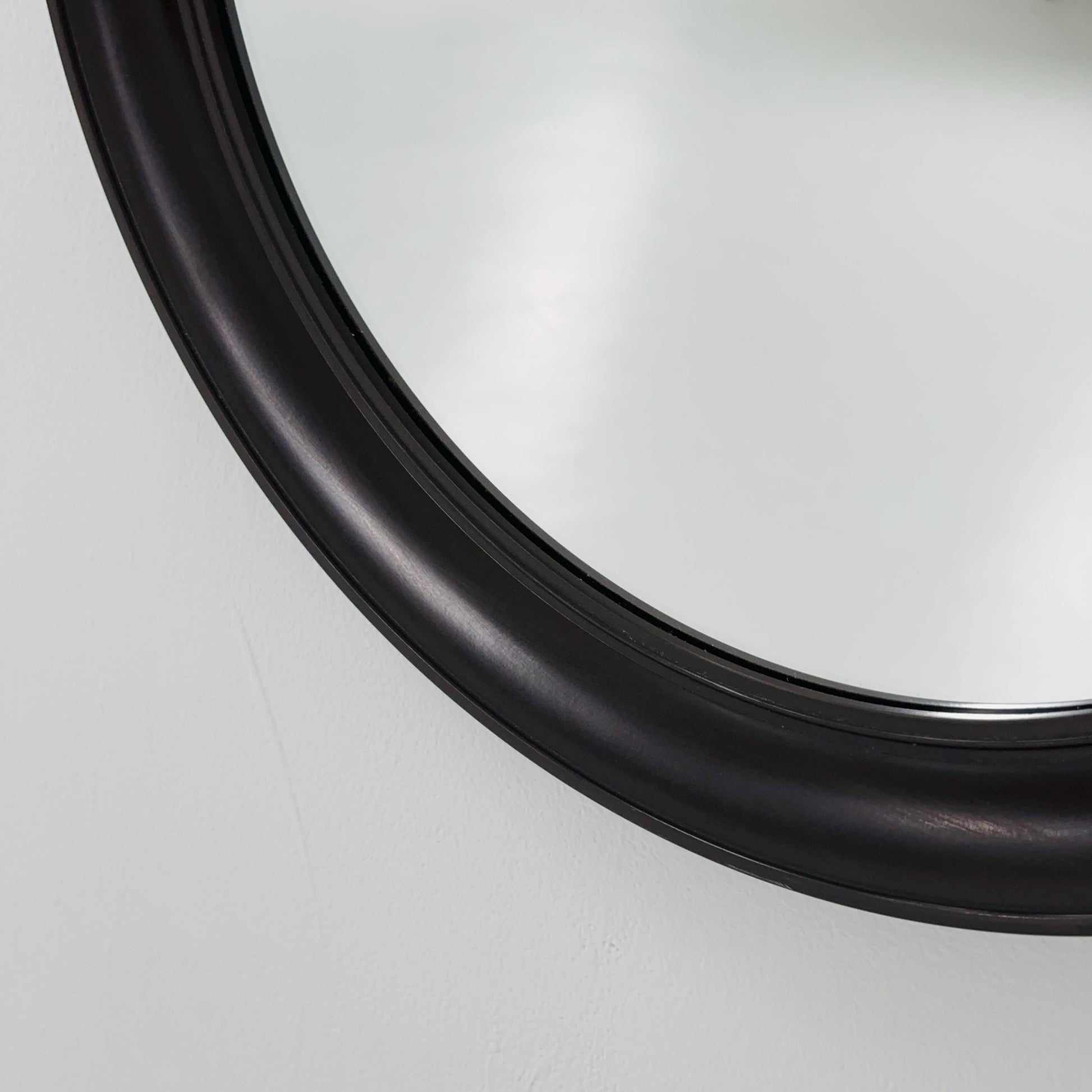 Mid-Century Space Age Red Round Wall Mirror | Italy 1980s